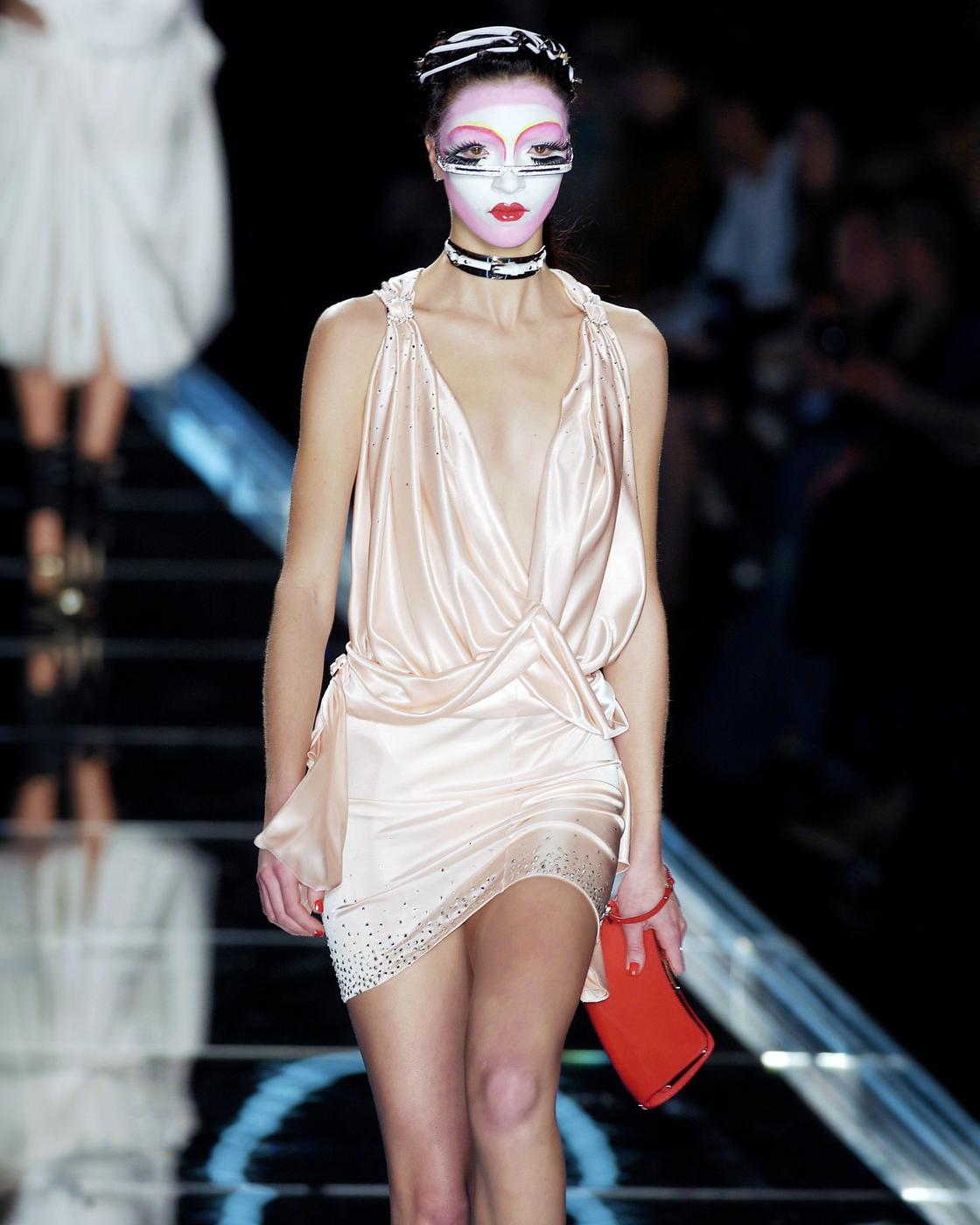 Christian Dior by John Galliano Minivestido de punto de seda rosa cristal, FW 2003 en venta 3
