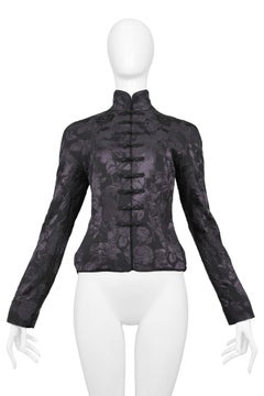 Christian Dior By John Galliano Dark Purple Cheongsam Evening Jacket