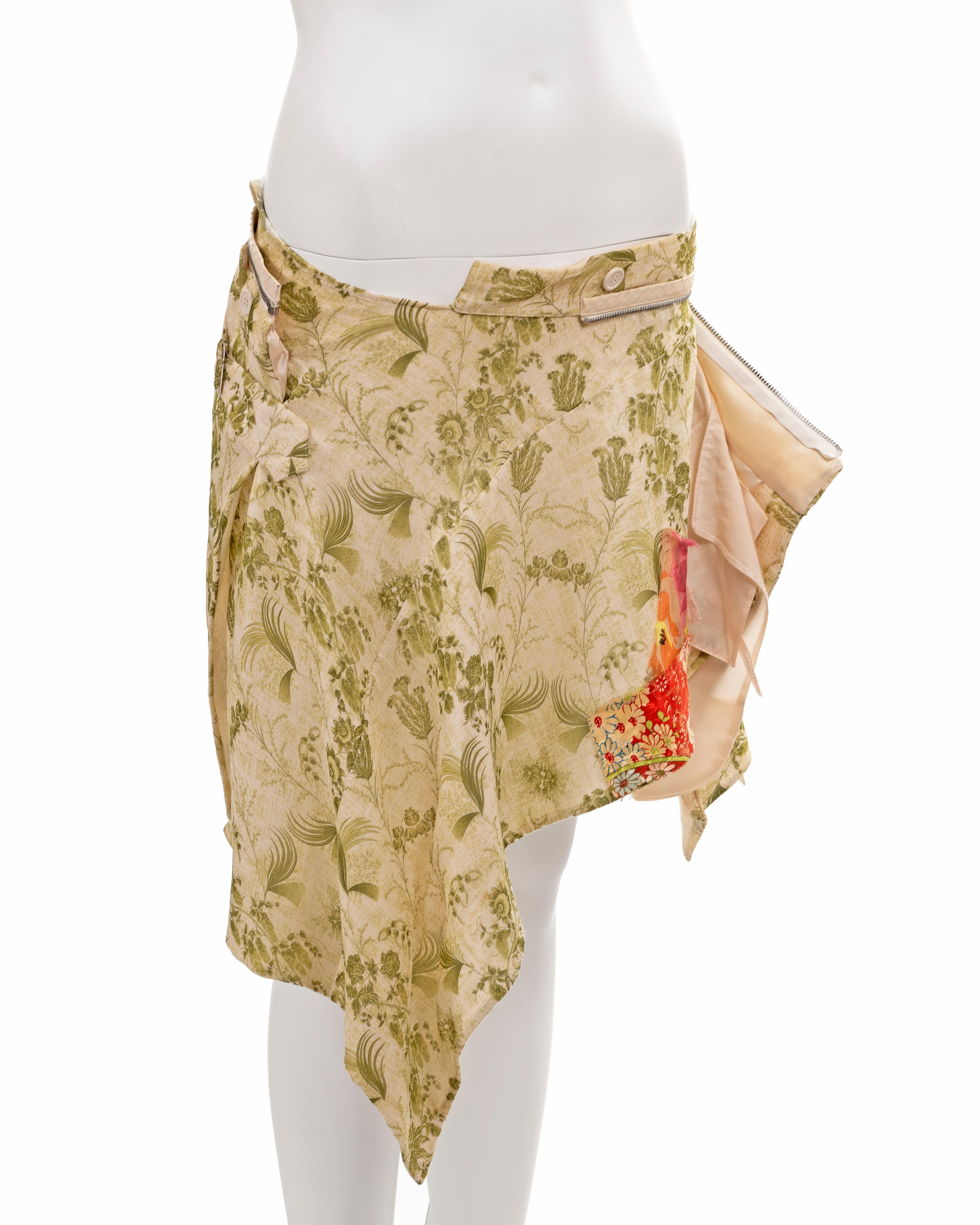 Christian Dior by John Galliano deconstructed floral silk wrap skirt, ss 2001 For Sale 8