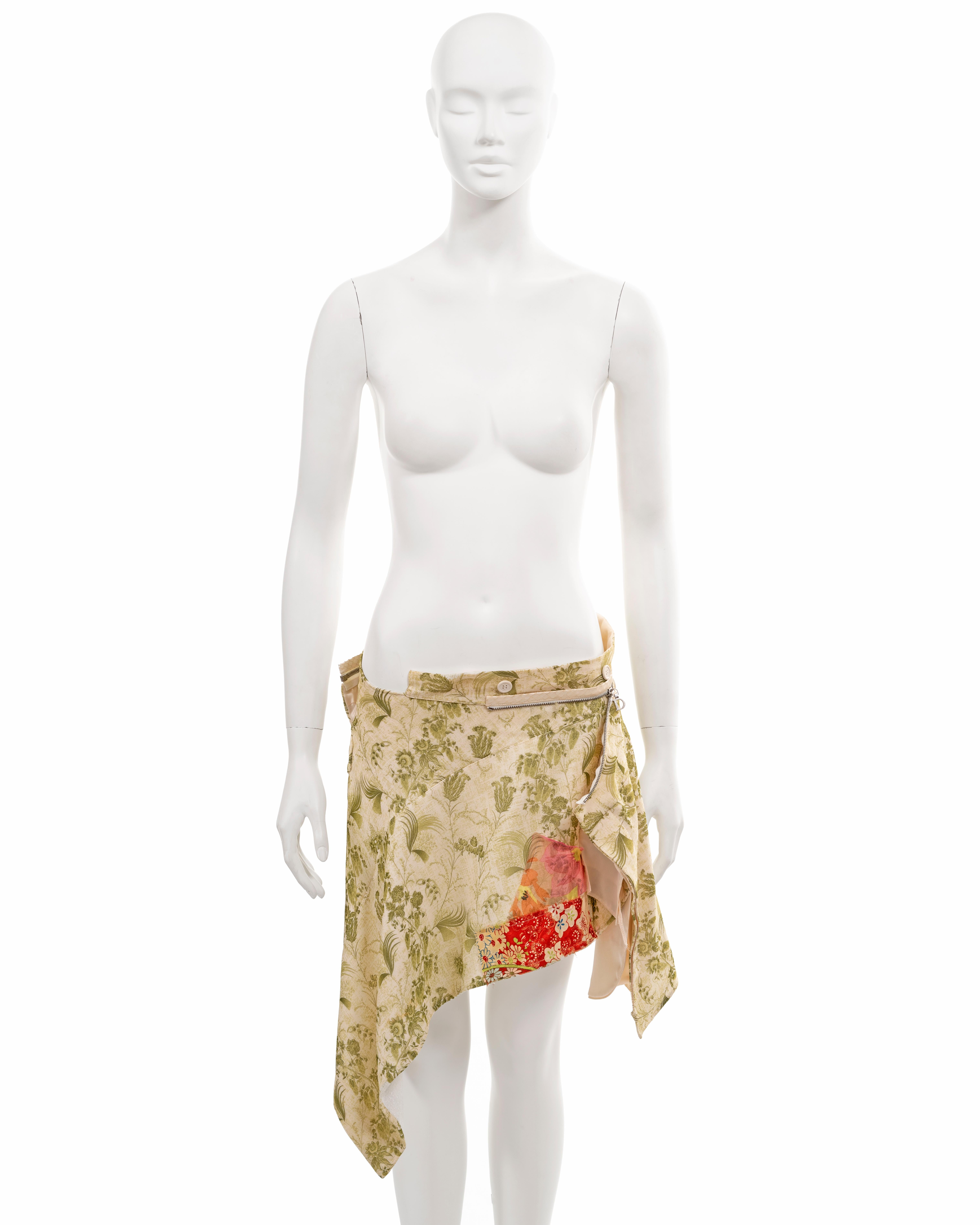 Christian Dior by John Galliano deconstructed floral silk wrap skirt, ss 2001 In Excellent Condition For Sale In London, GB