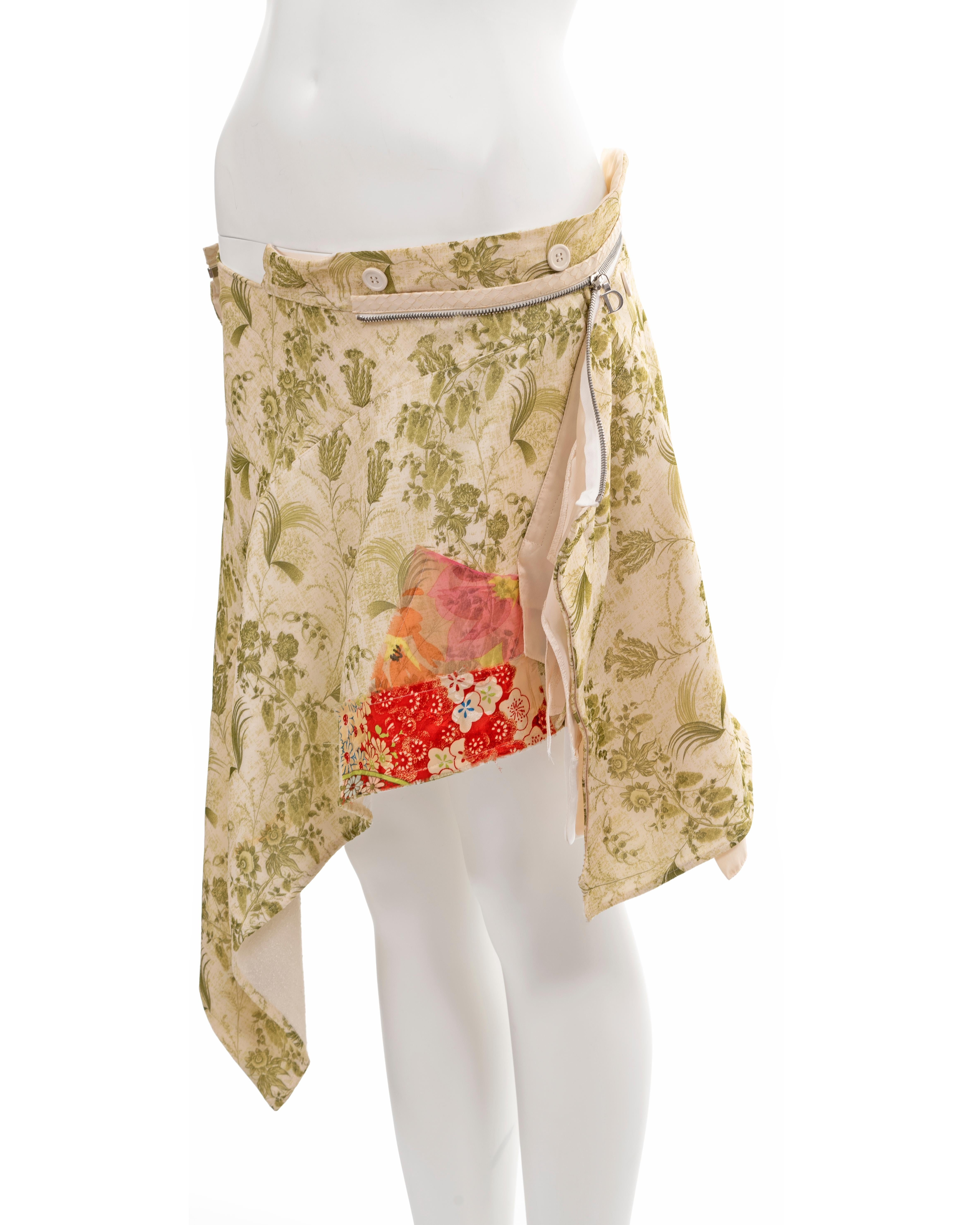 Christian Dior by John Galliano deconstructed floral silk wrap skirt, ss 2001 For Sale 3