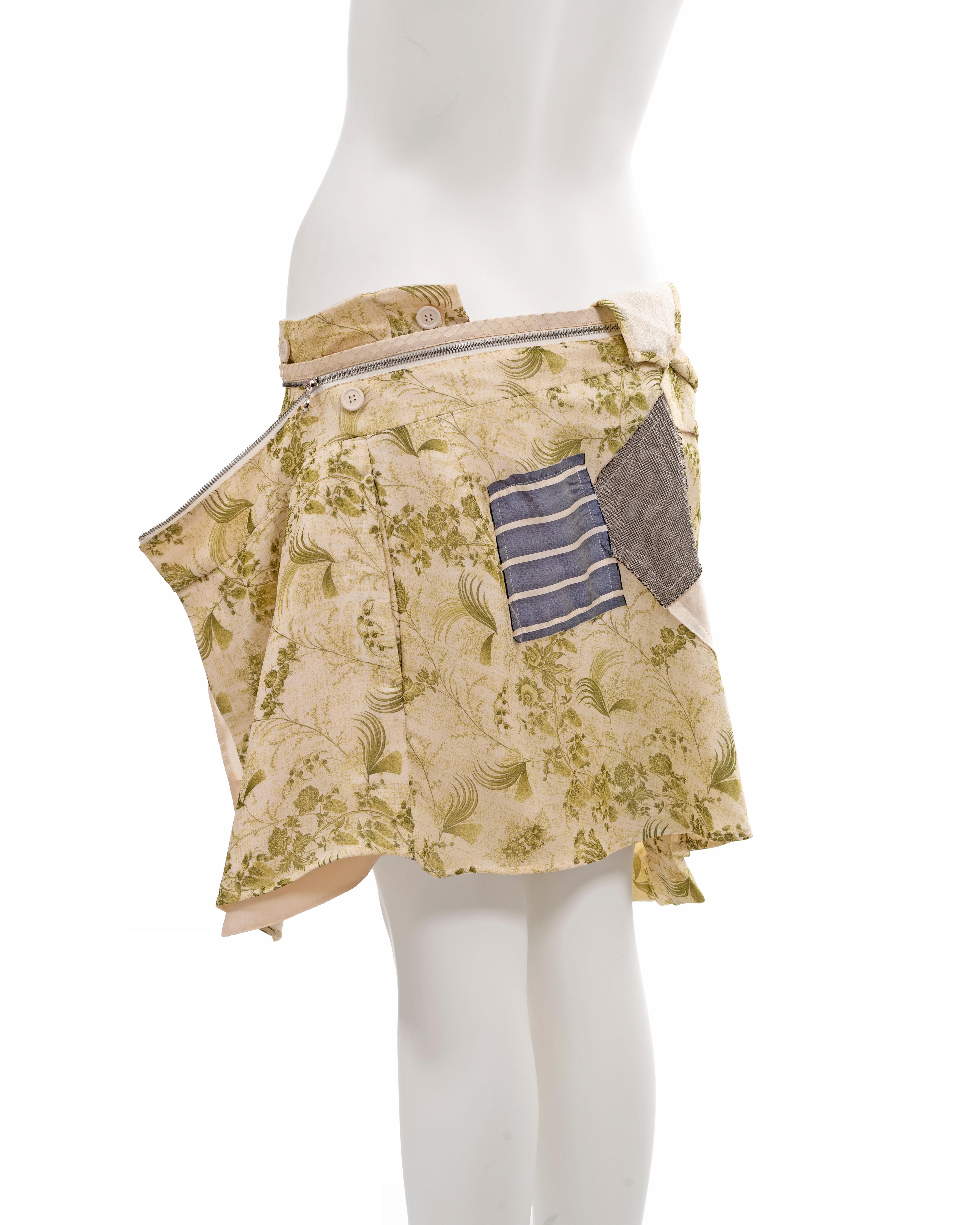 Christian Dior by John Galliano deconstructed floral silk wrap skirt, ss 2001 For Sale 4
