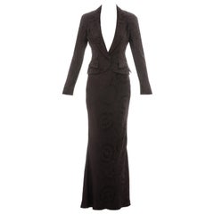 Christian Dior by John Galliano, tailleur jupe en jacquard de soie prune profonde, PÉ 1999