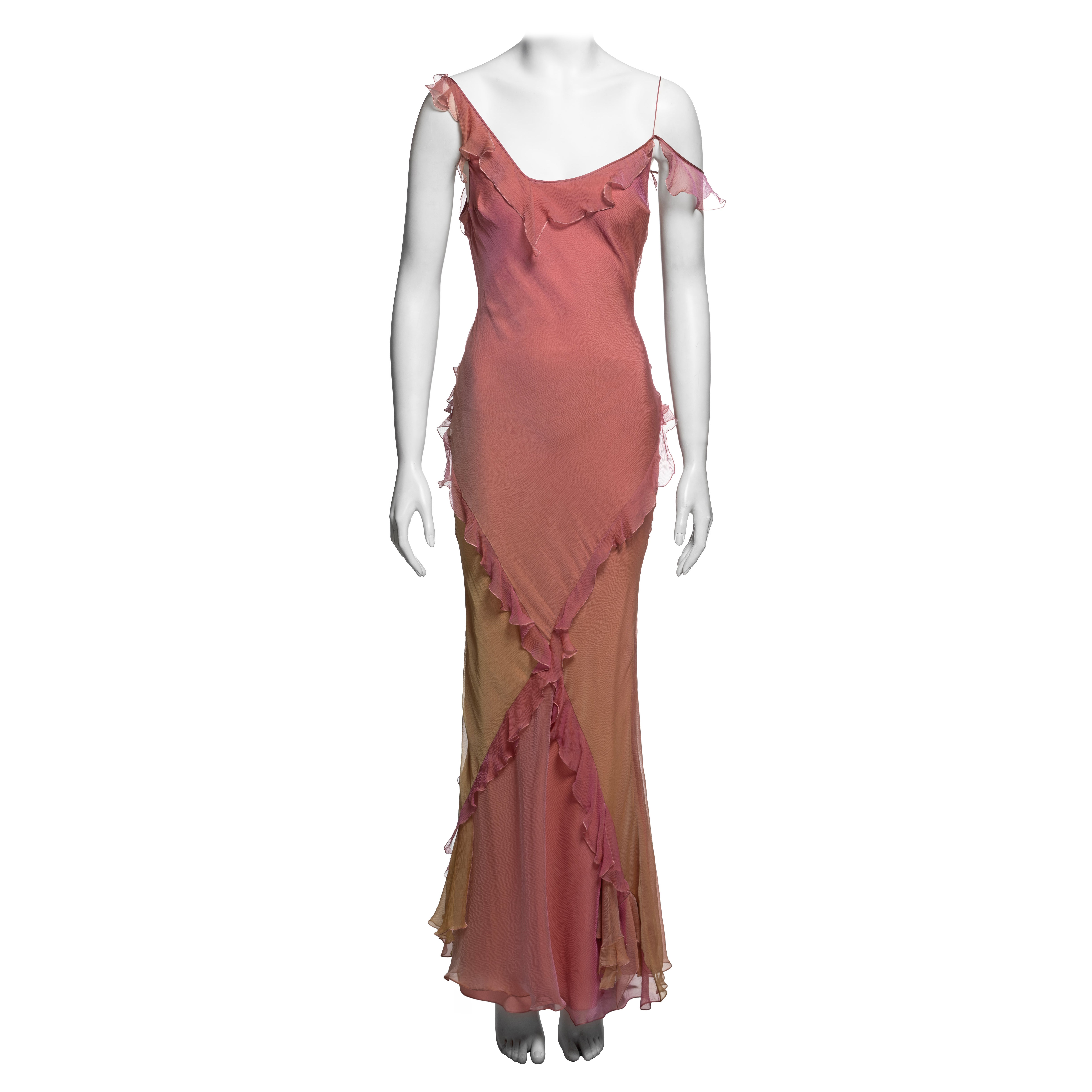 Robe nuisette en crêpon de soie teint en dégradé « Christian Dior by John Galliano », automne-hiver 2004