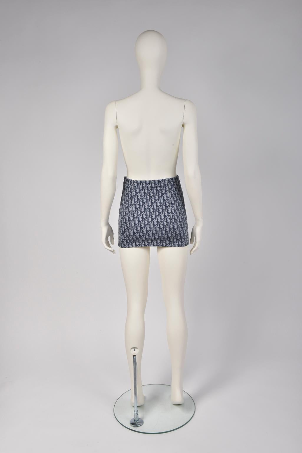 Christian Dior By John Galliano Dior Oblique Jeans Mini Skirt 2