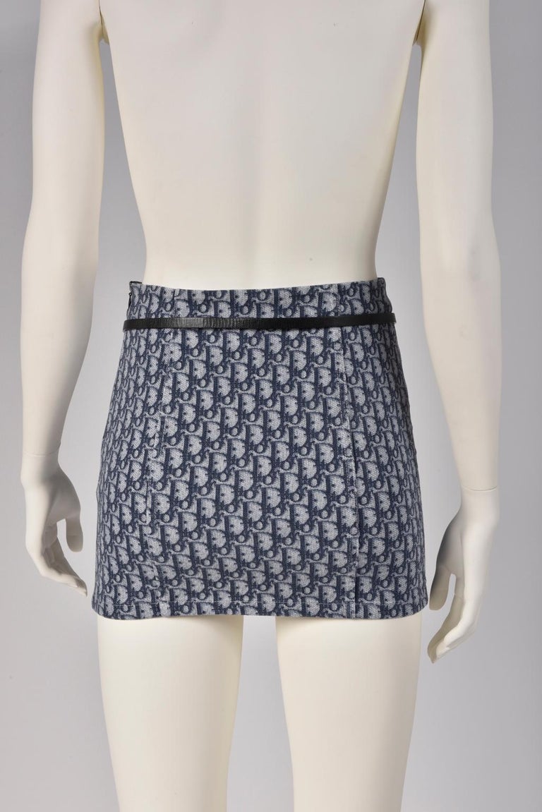 Christian Dior By John Galliano Dior Oblique Jeans Mini Skirt at 1stDibs