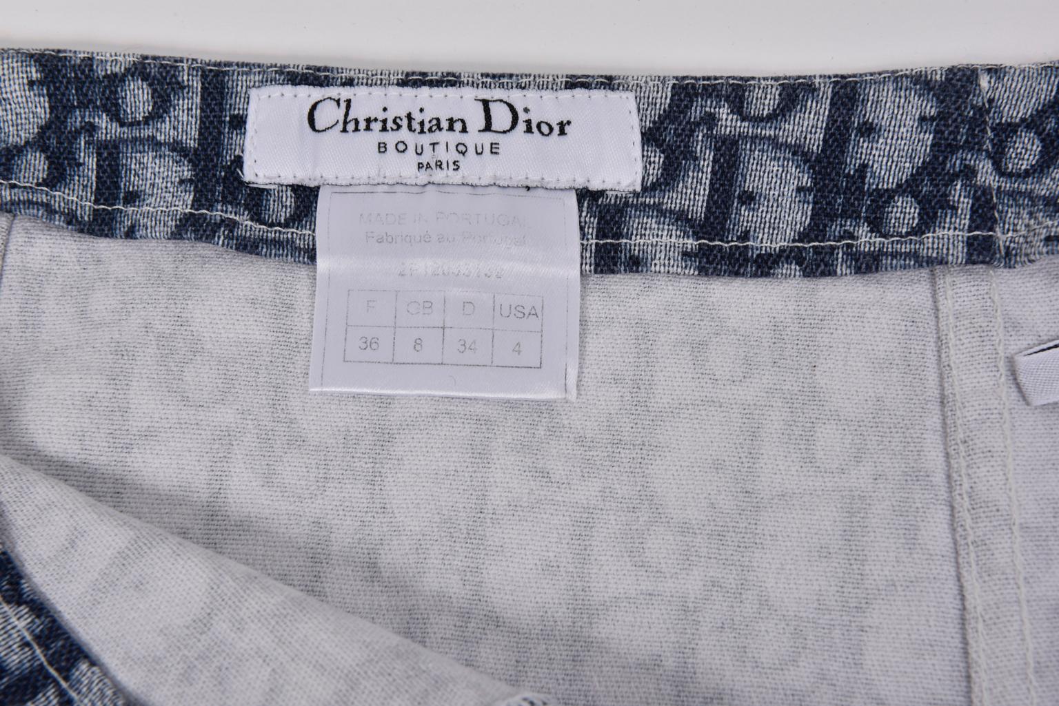 Christian Dior By John Galliano Dior Oblique Jeans Mini Skirt 6