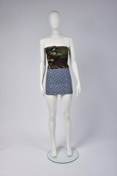 Christian Dior By John Galliano Dior Oblique Jeans Mini Skirt