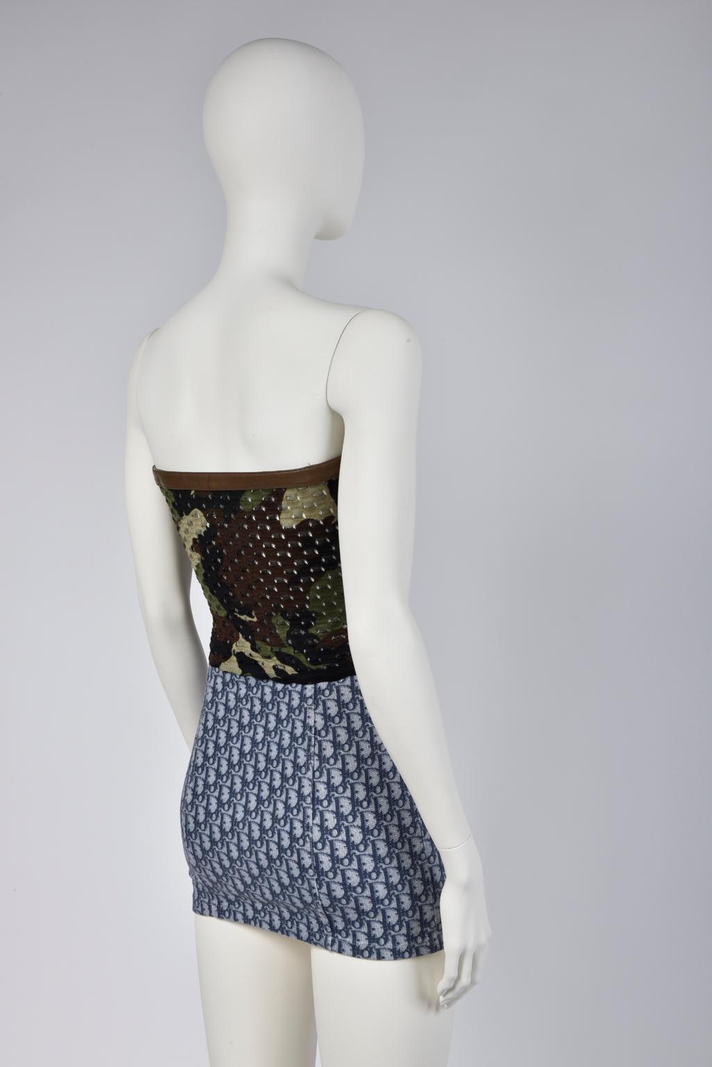 Women's Christian Dior By John Galliano Dior Oblique Jeans Mini Skirt