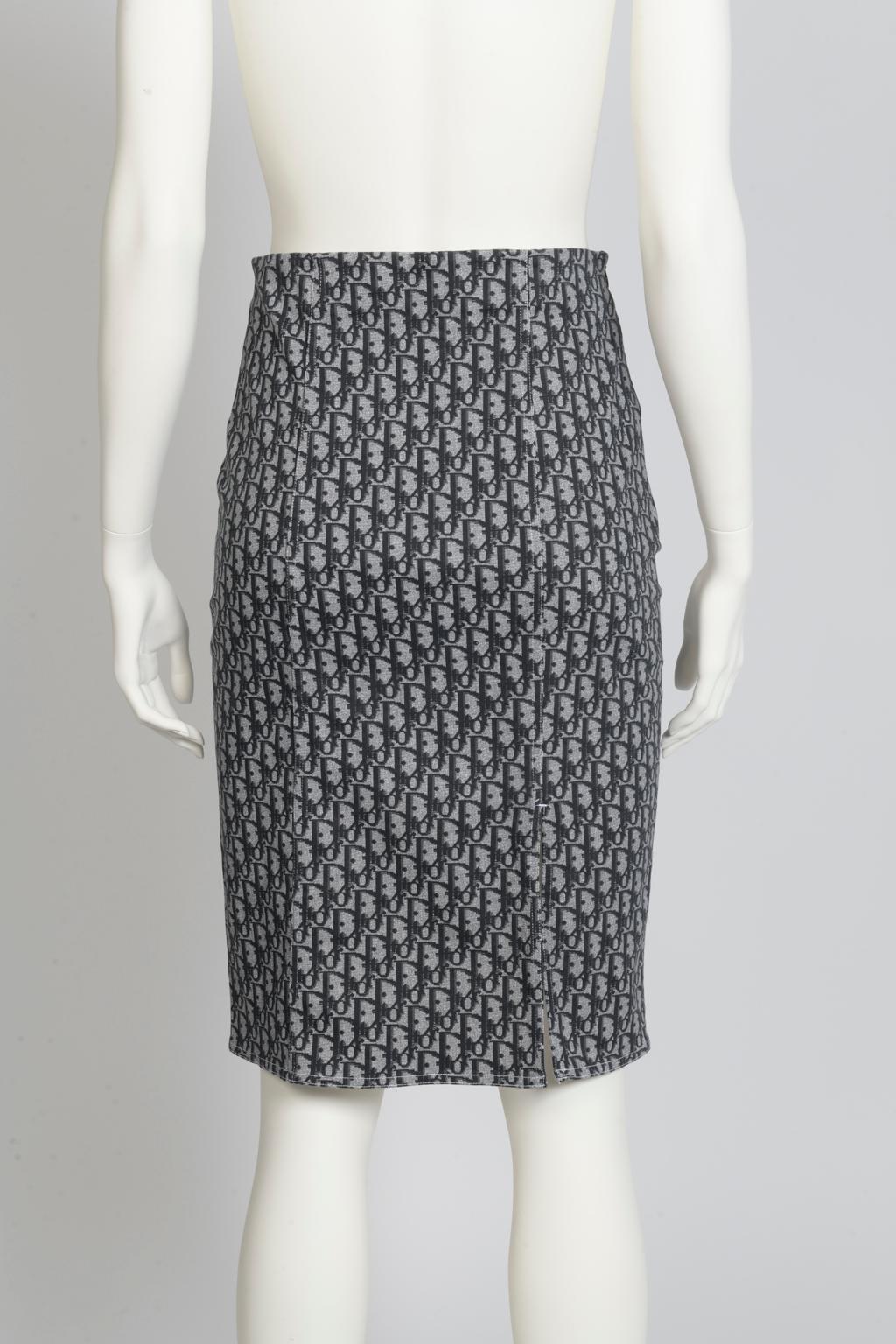 Christian Dior By John Galliano Dior Oblique Pencil Skirt 2