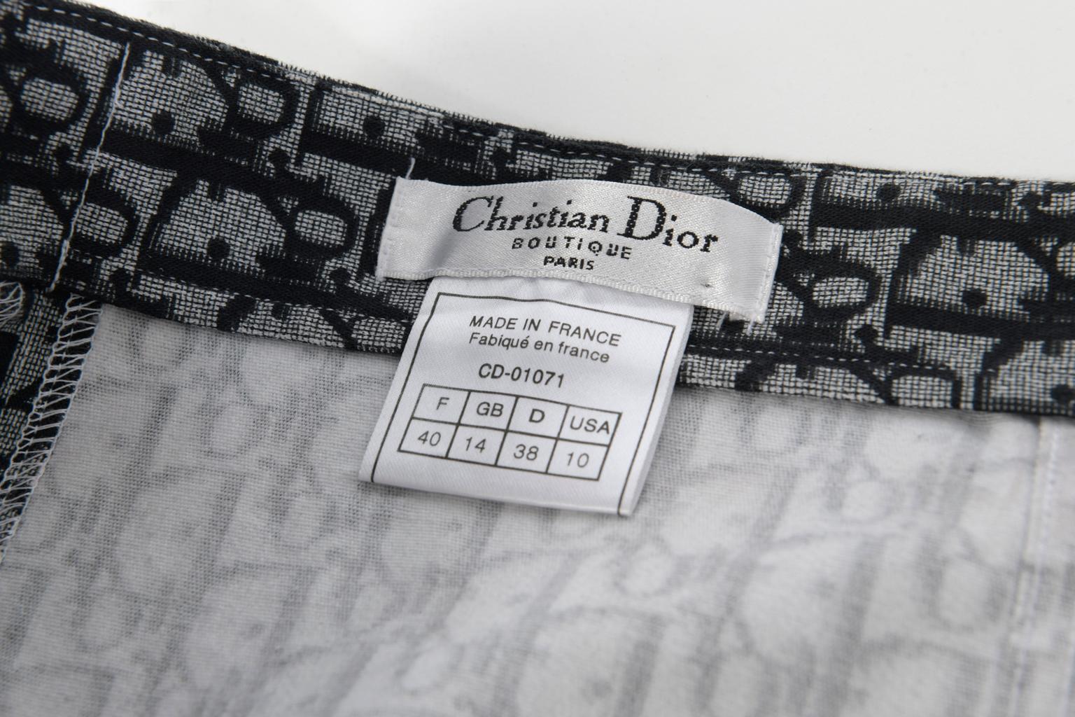 Christian Dior By John Galliano Dior Oblique Pencil Skirt 4