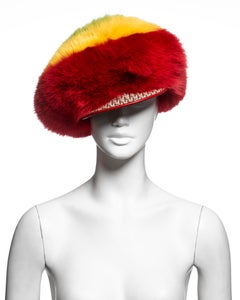 Christian Dior by John Galliano “Diorissimo Rasta” Oversized Fur Hat, c. 2004