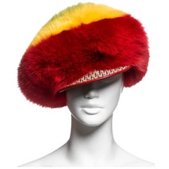 Christian Dior by John Galliano “Diorissimo Rasta” Oversized Fur Hat, c. 2004
