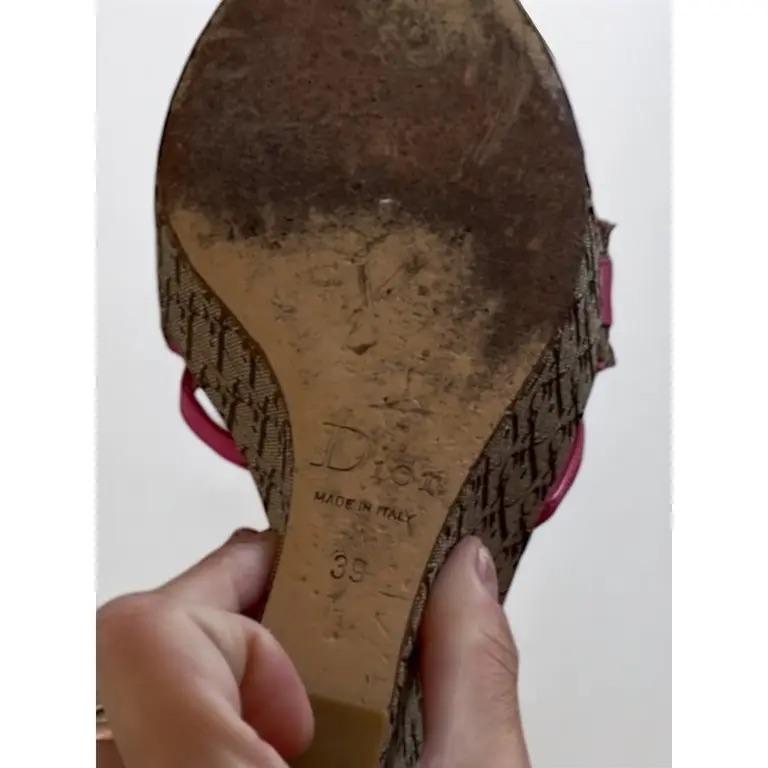 Christian Dior by John Galliano Diorissimo Wedge Sandals, c. 2000s For Sale 2