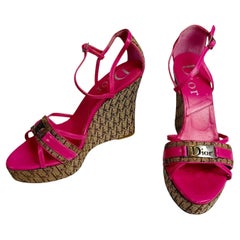 Christian Dior by John Galliano Diorissimo Wedge Sandals, c. 2000s
