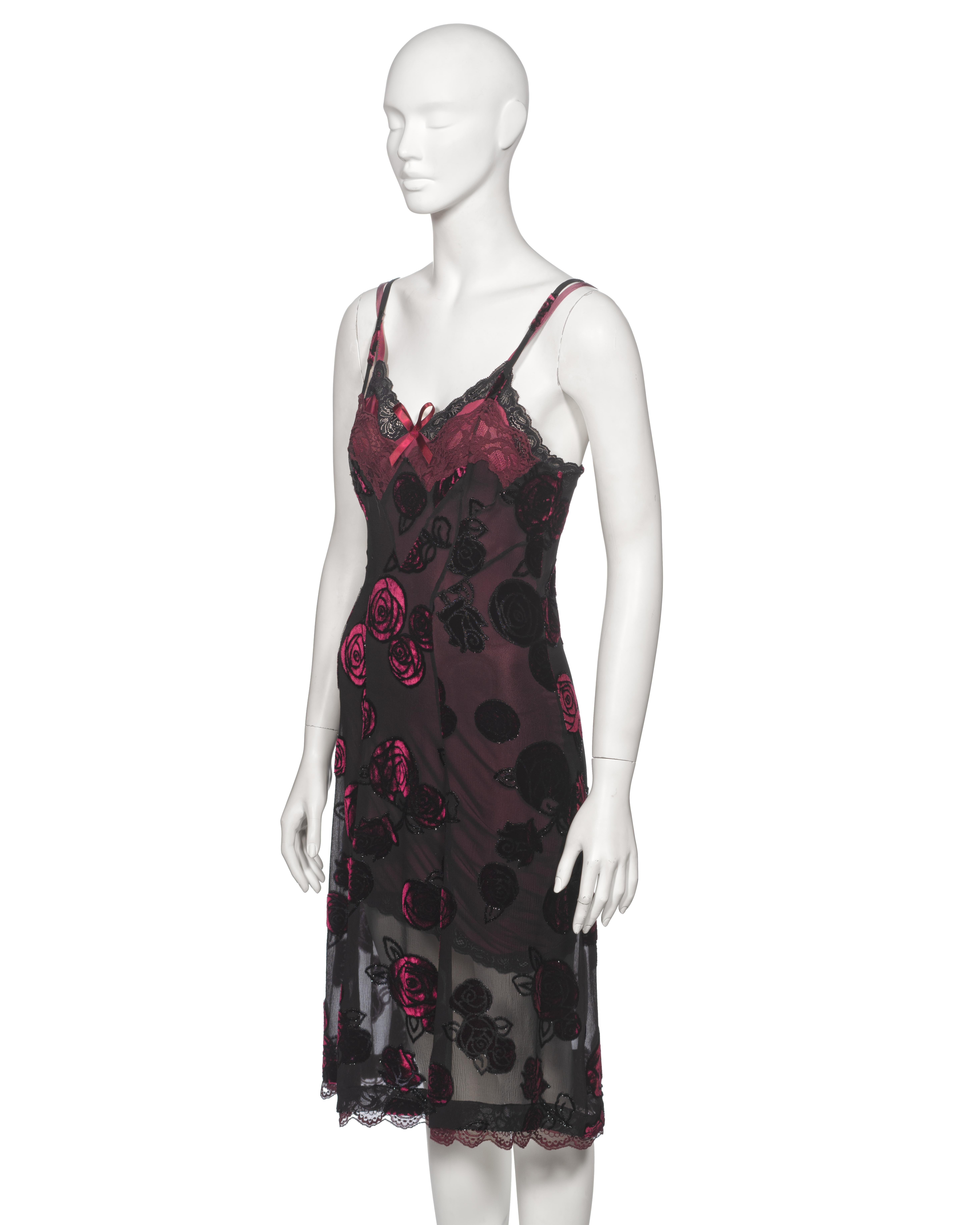 Christian Dior by John Galliano Double Layered Bordeaux Slip Dress, FW 2005 For Sale 7