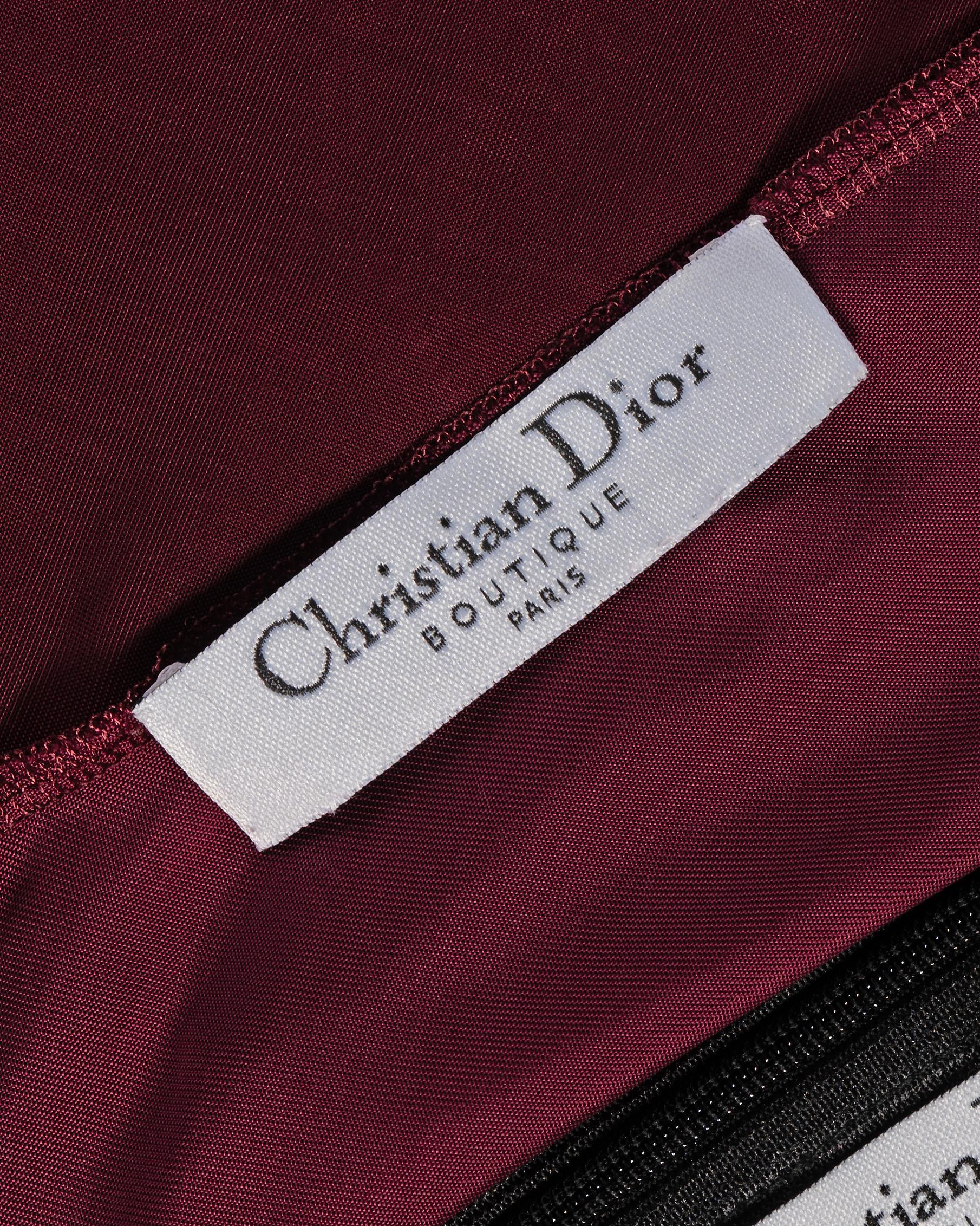 Christian Dior by John Galliano Double Layered Bordeaux Slip Dress, FW 2005 For Sale 9