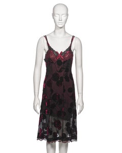 Christian Dior by John Galliano Double Layered Bordeaux Slip Dress, FW 2005