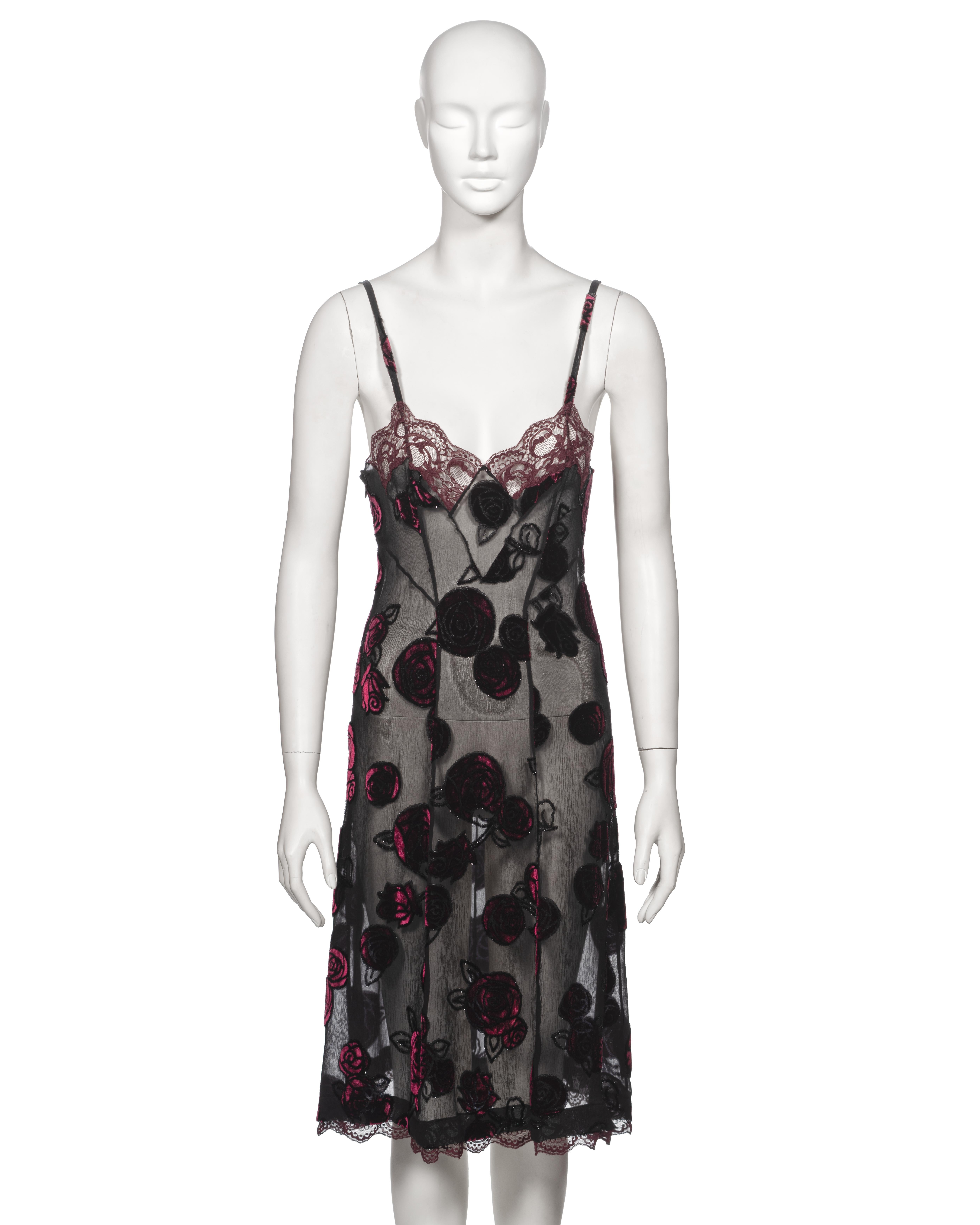 Christian Dior by John Galliano Double Layered Bordeaux Slip Dress, FW 2005 For Sale 2