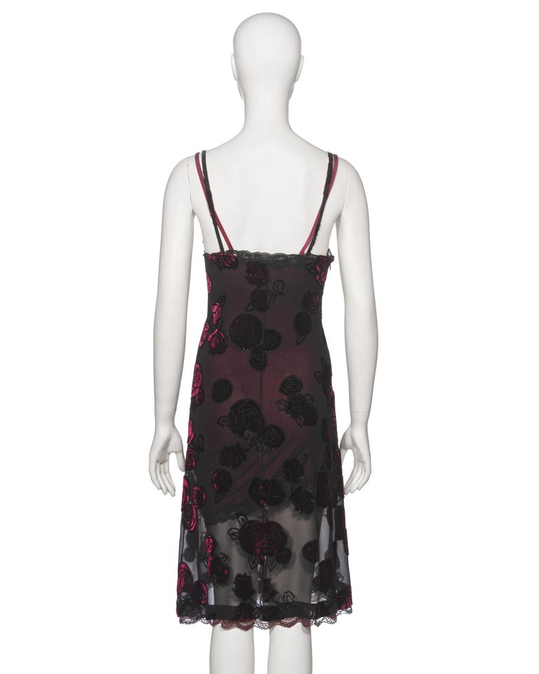 Christian Dior by John Galliano Double Layered Bordeaux Slip Dress, FW 2005  For Sale at 1stDibs