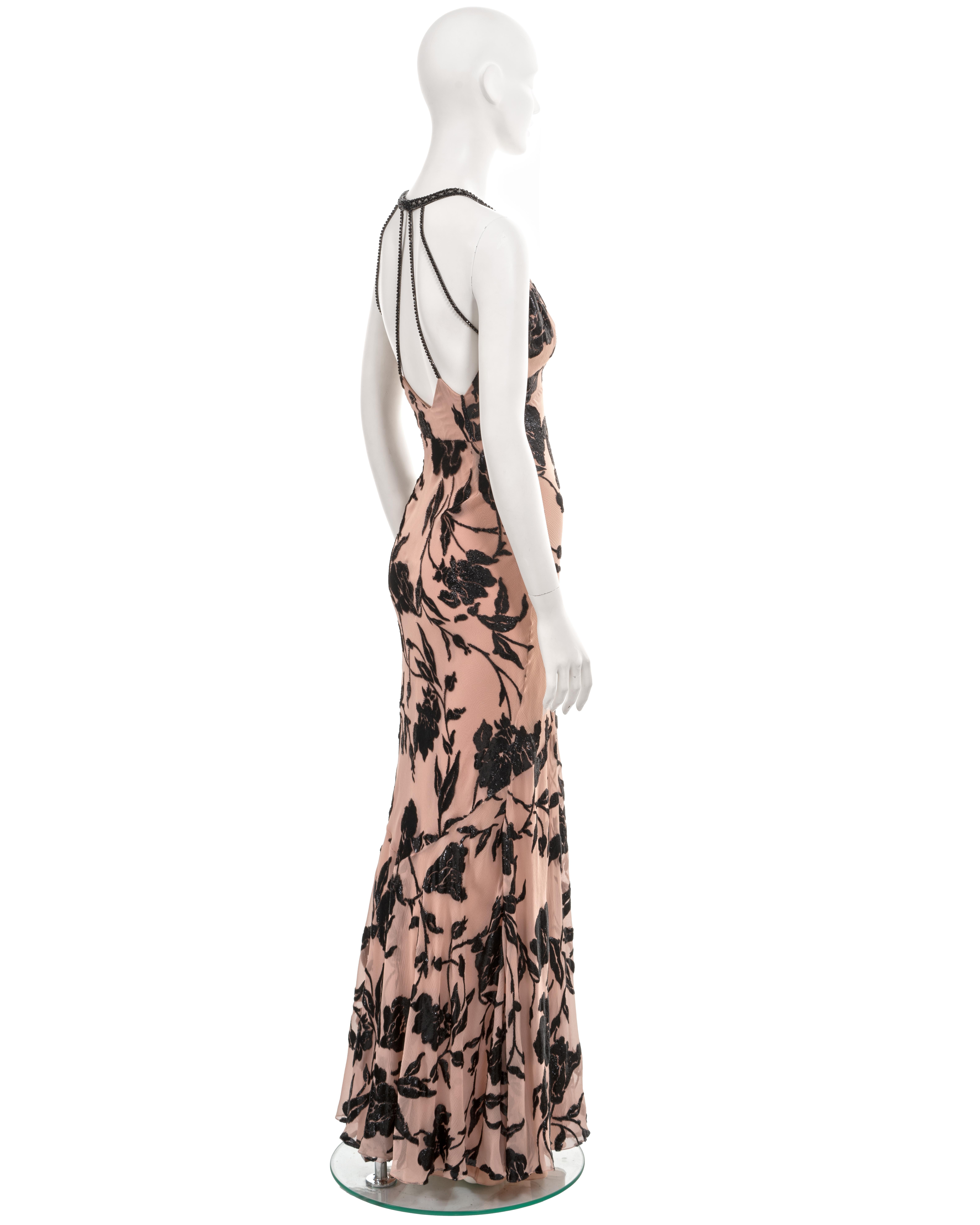 Christian Dior by John Galliano dusty pink floral silk evening dress fw 2010 For Sale 9