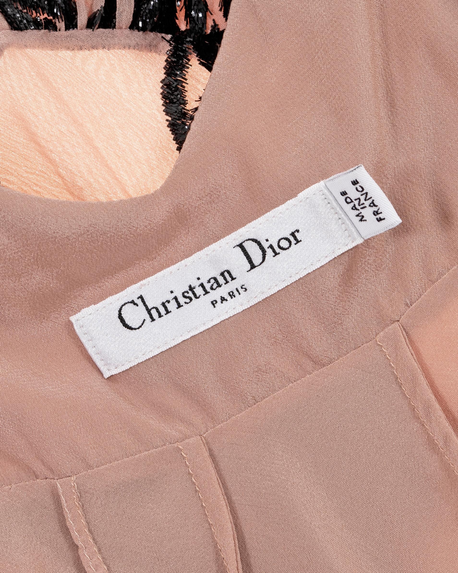 Robe de soirée en soie à fleurs rose poussiéreux - Christian Dior par John Galliano - A/H 2010 en vente 10