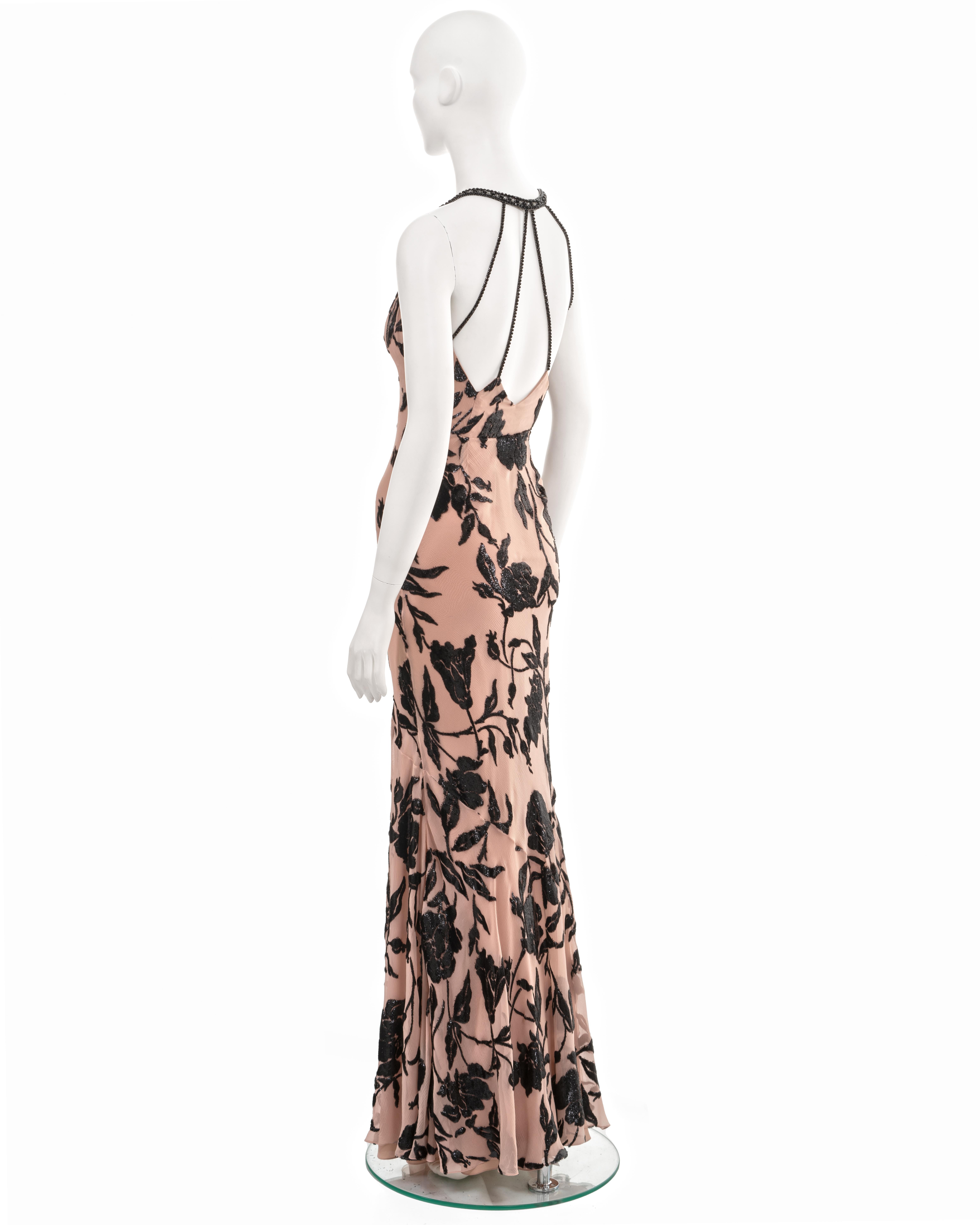 Christian Dior by John Galliano dusty pink floral silk evening dress fw 2010 For Sale 3