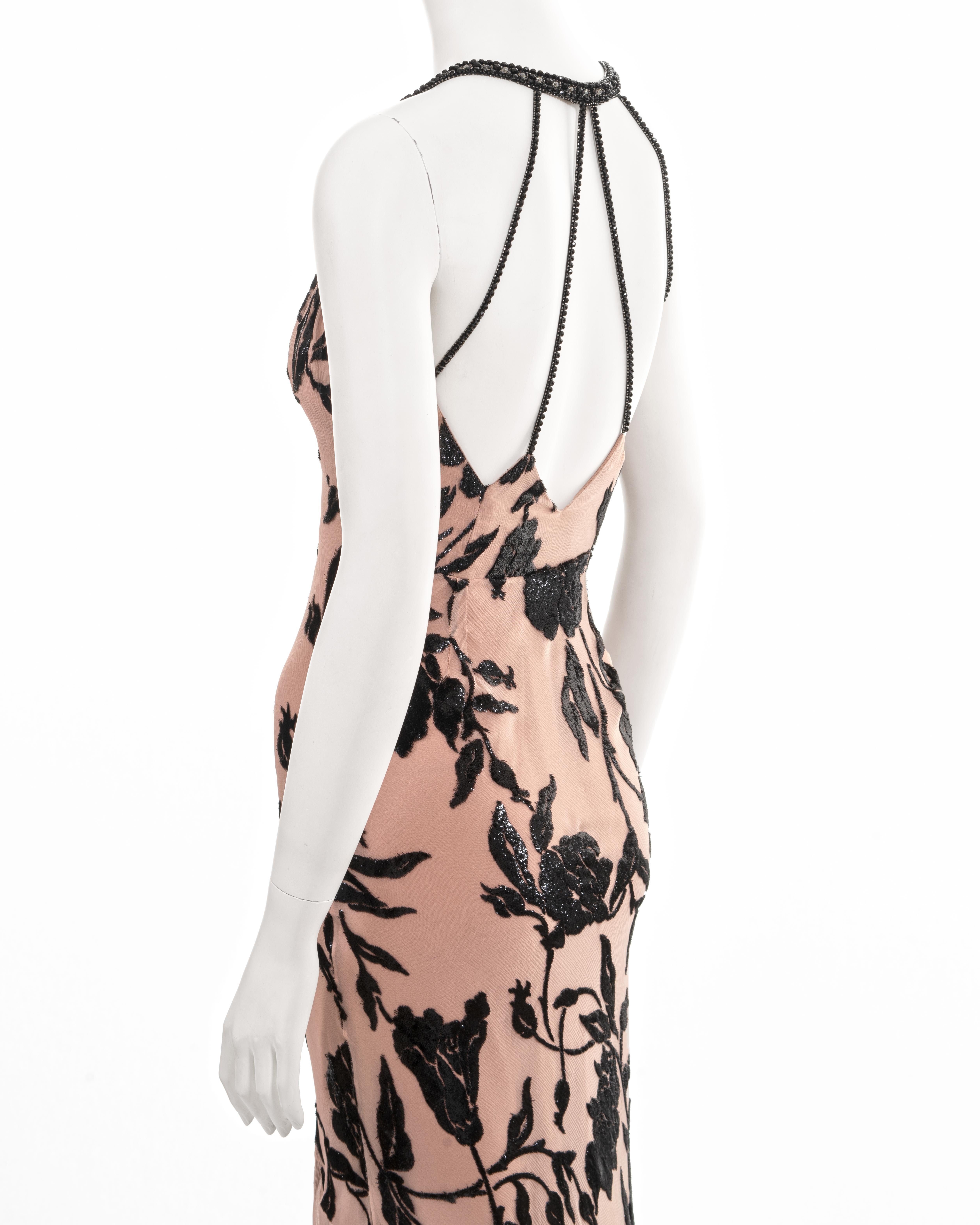 Christian Dior by John Galliano dusty pink floral silk evening dress fw 2010 For Sale 4