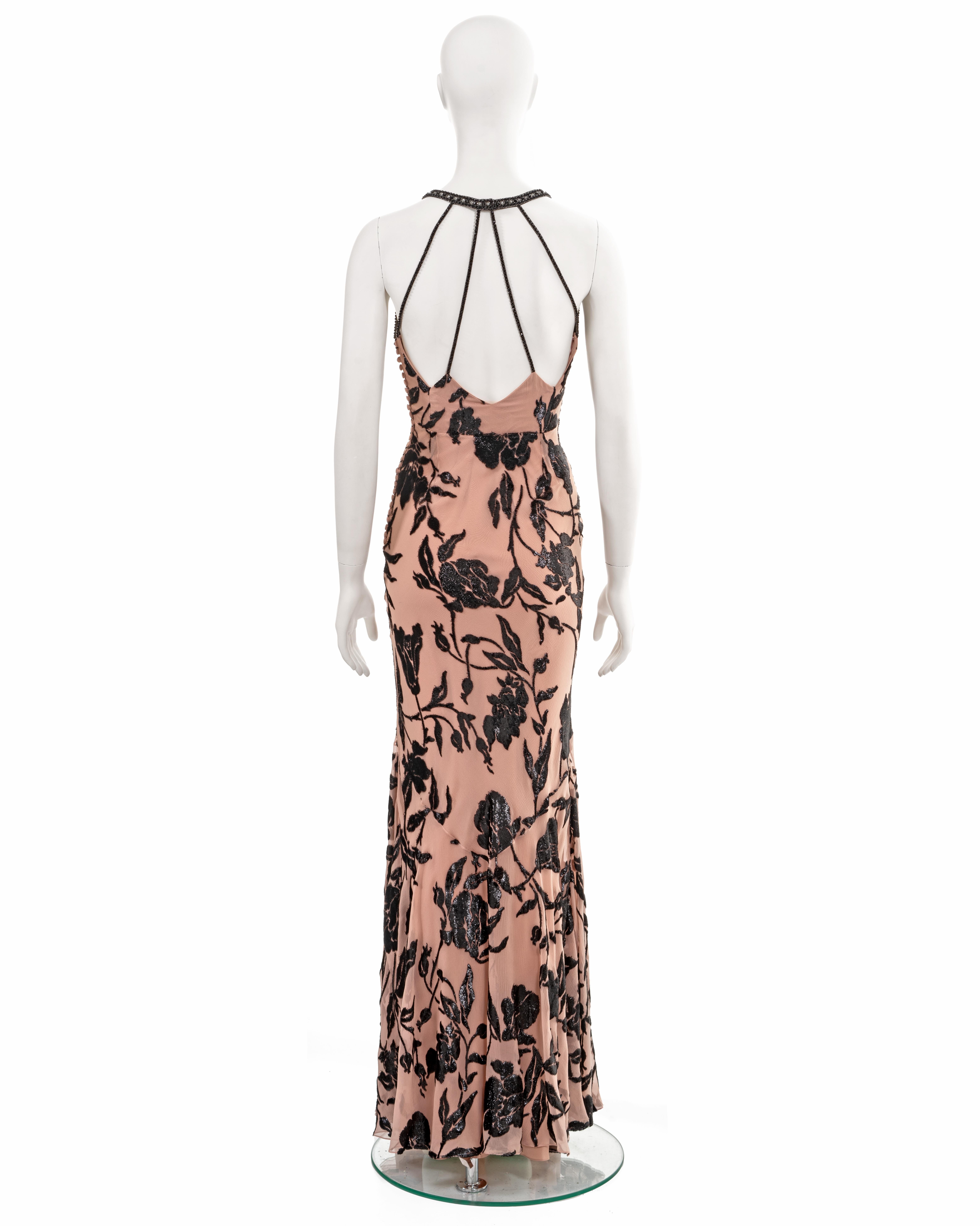 Christian Dior by John Galliano dusty pink floral silk evening dress fw 2010 For Sale 5