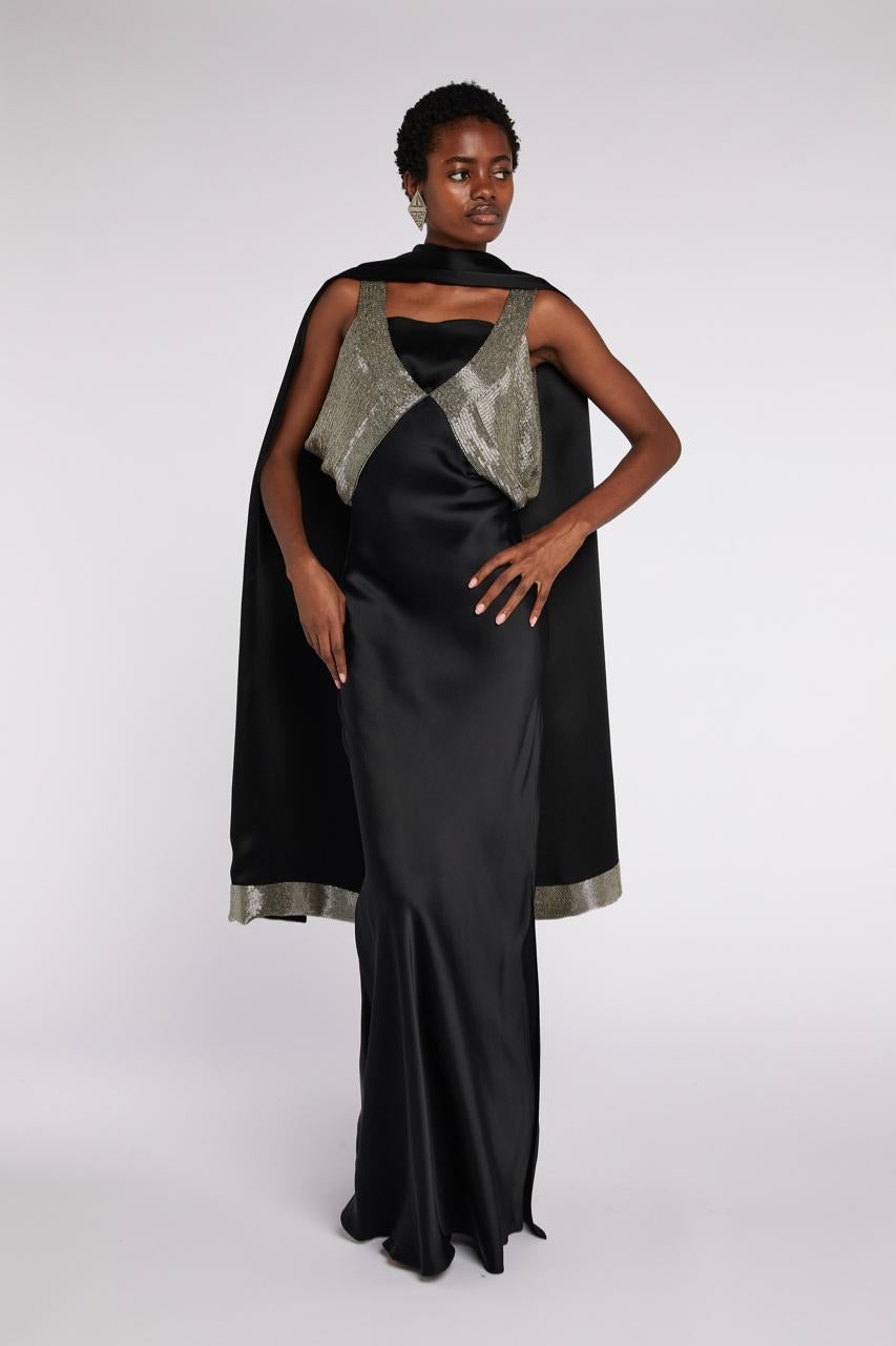 Black Christian Dior by John Galliano Embellished Dress and Stole A/W 2001