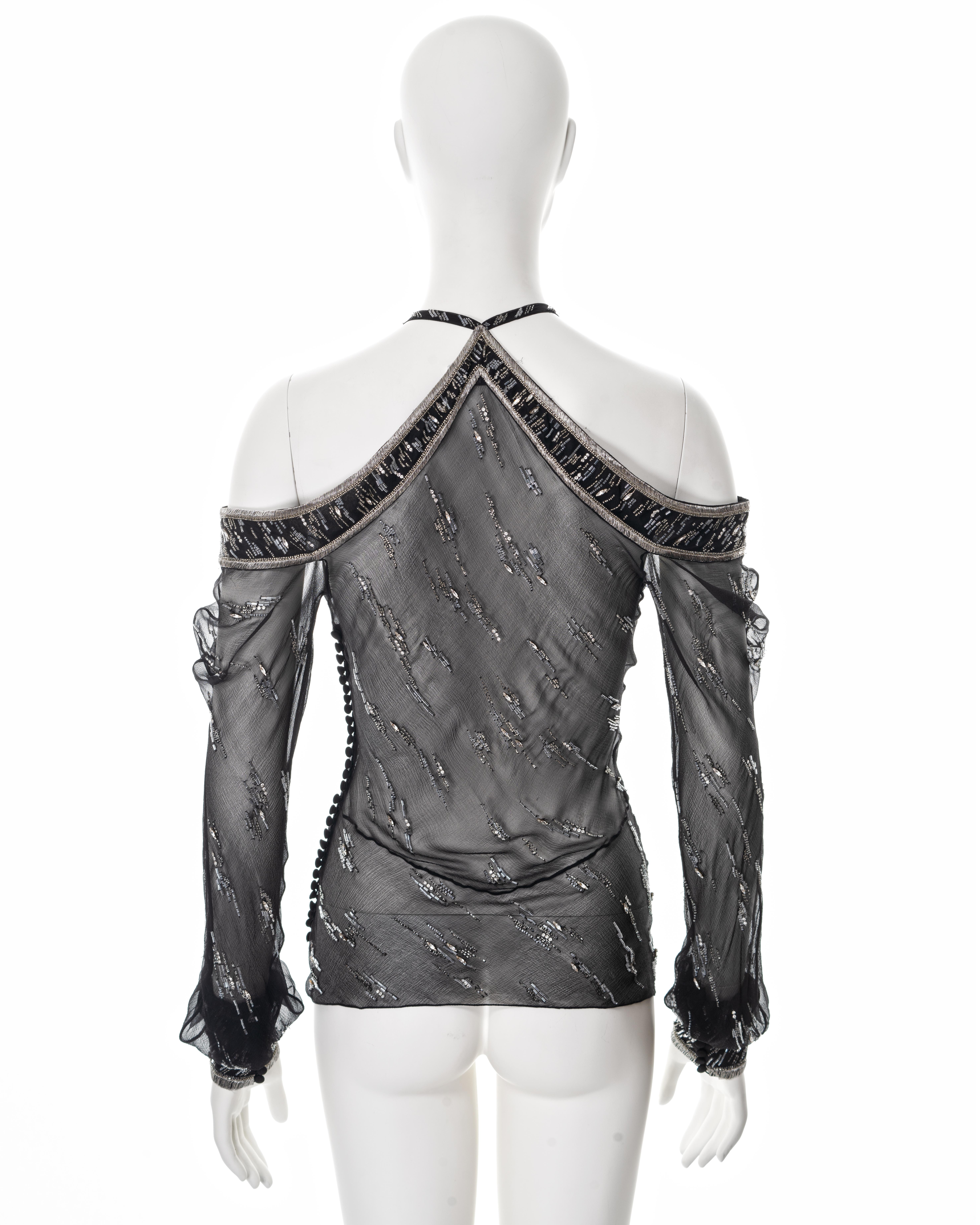 Christian Dior by John Galliano embellished silk evening blouse, ss 2005 6