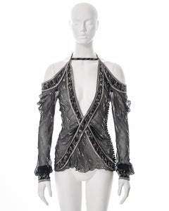 Christian Dior by John Galliano embellished silk evening blouse, ss 2005