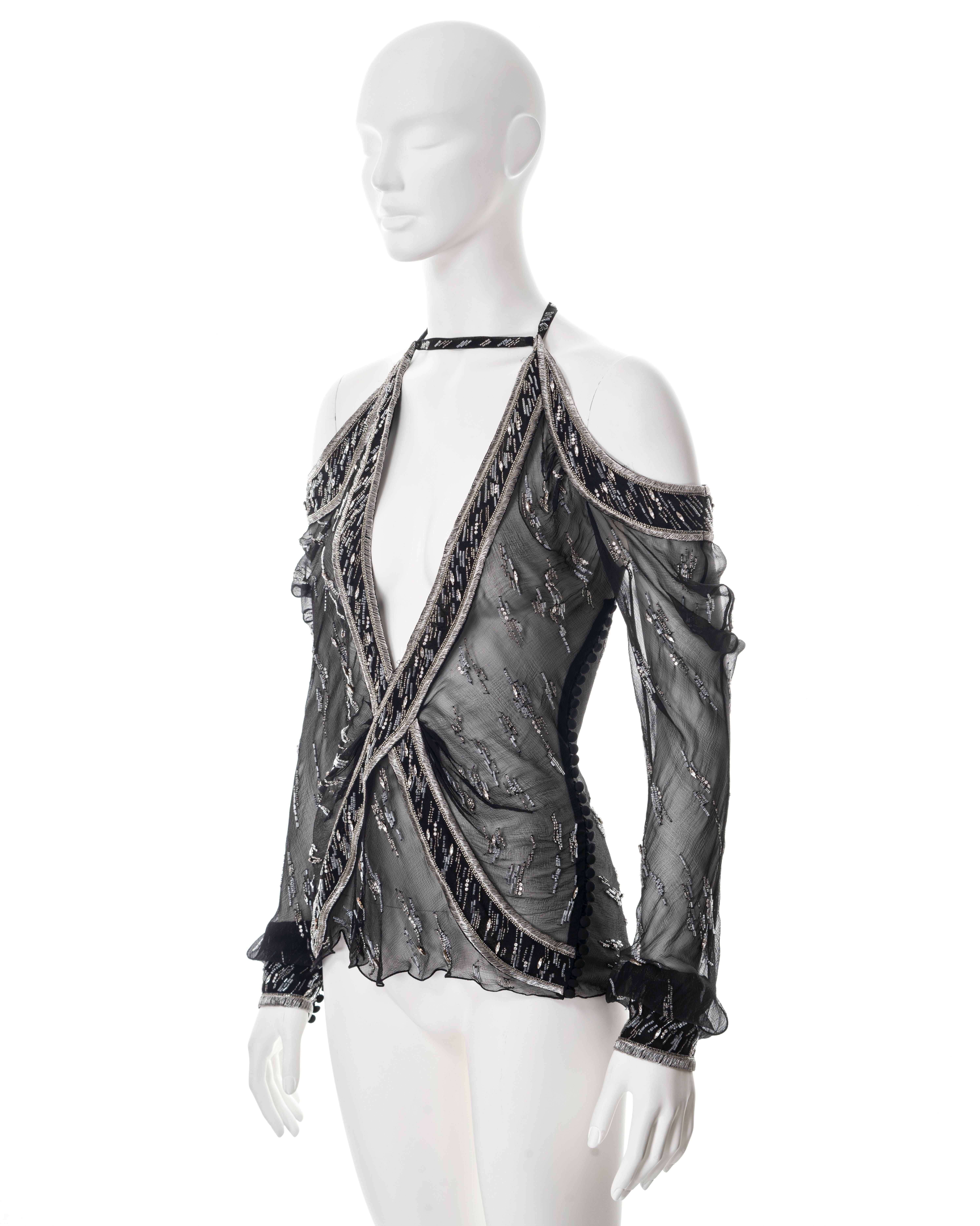 Christian Dior by John Galliano embellished silk evening blouse, ss 2005 3