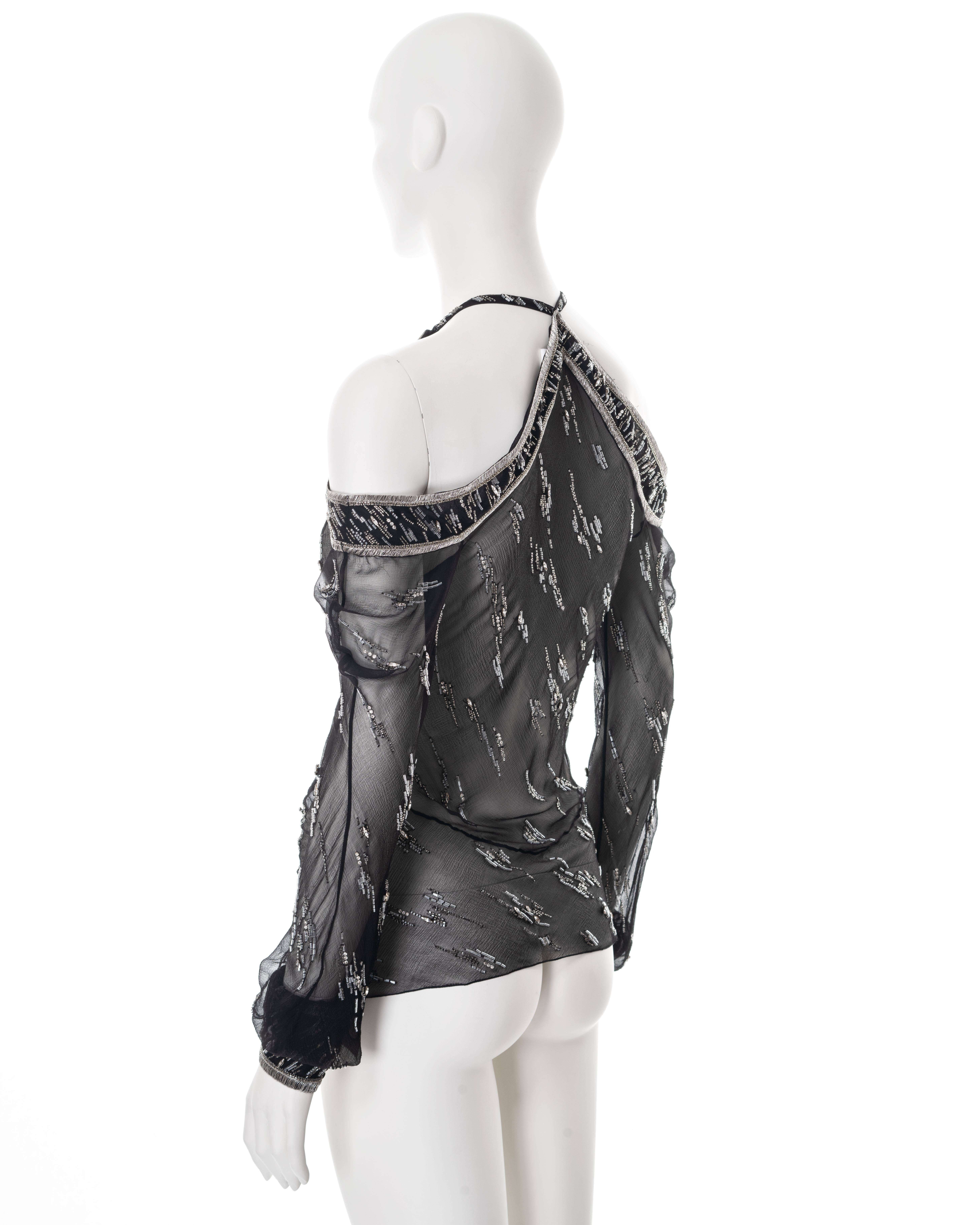 Christian Dior by John Galliano embellished silk evening blouse, ss 2005 5