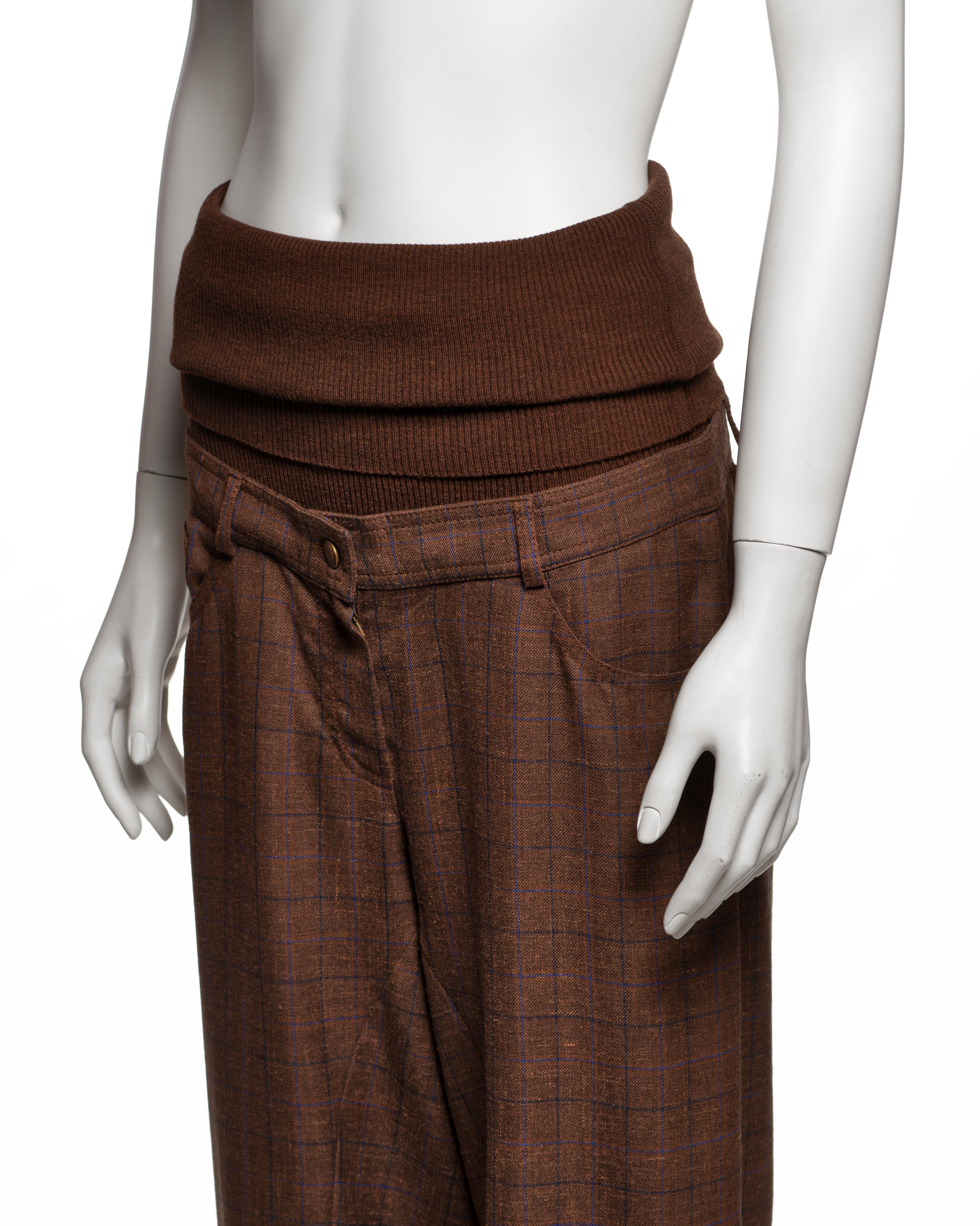 Christian Dior by John Galliano Embroidered Checked Wool Trousers, FW 2002 en venta 8