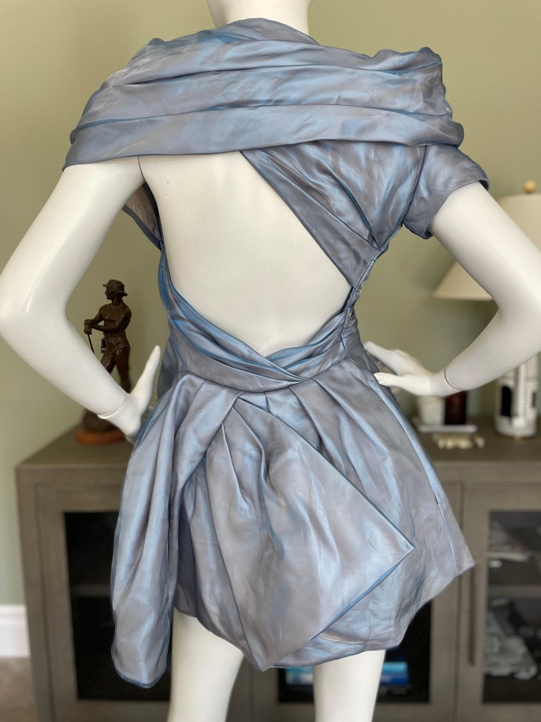 Christian Dior by Raf Simons Iridescent Blue Mini Ball Gown 4