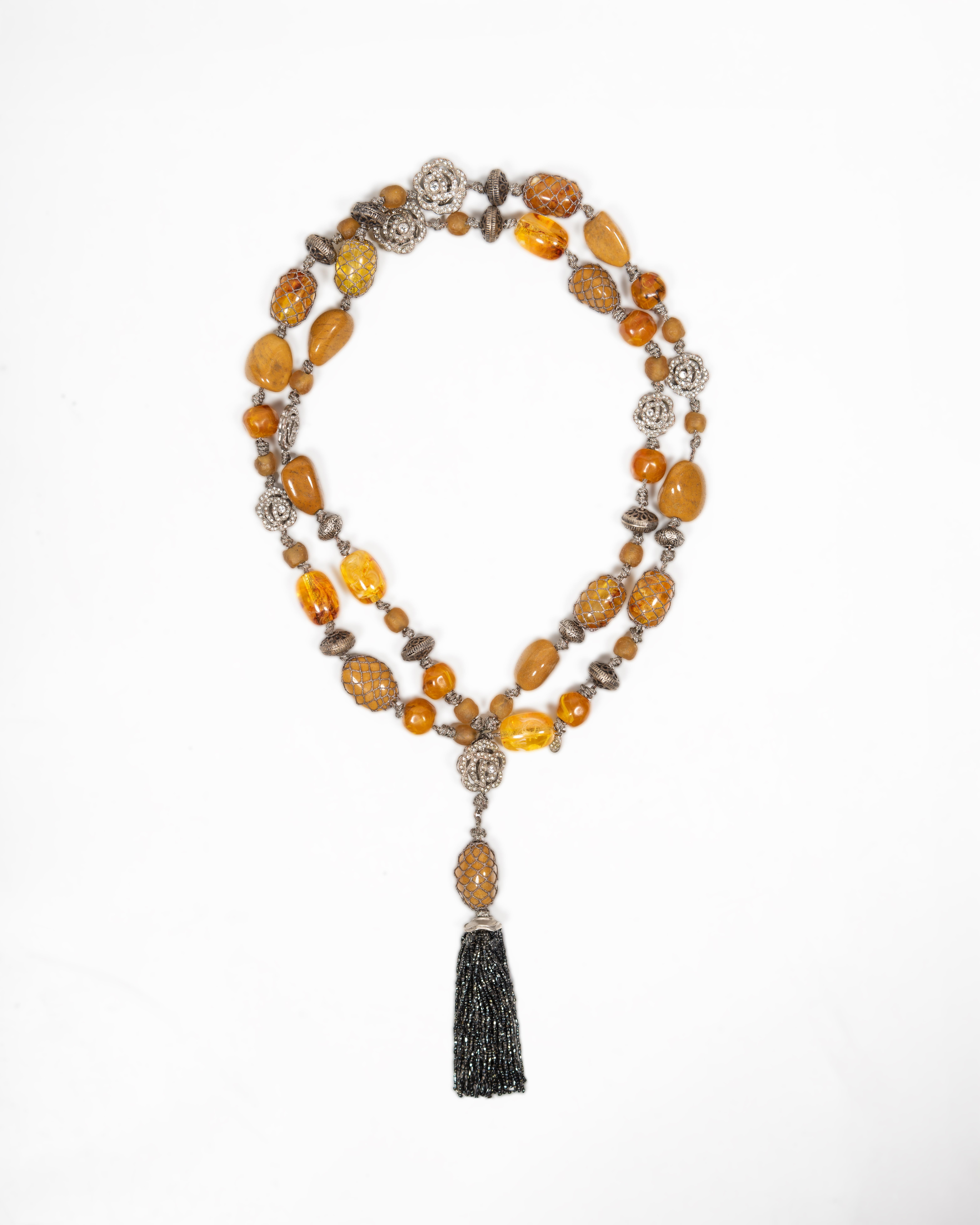 Christian Dior by John Galliano Extra Long Amber and Metal Tassel Necklace, 1998 For Sale 15