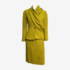 Christian Dior by John Galliano F/W 1998 Donegal Tweed Suit with Draped Scarf De