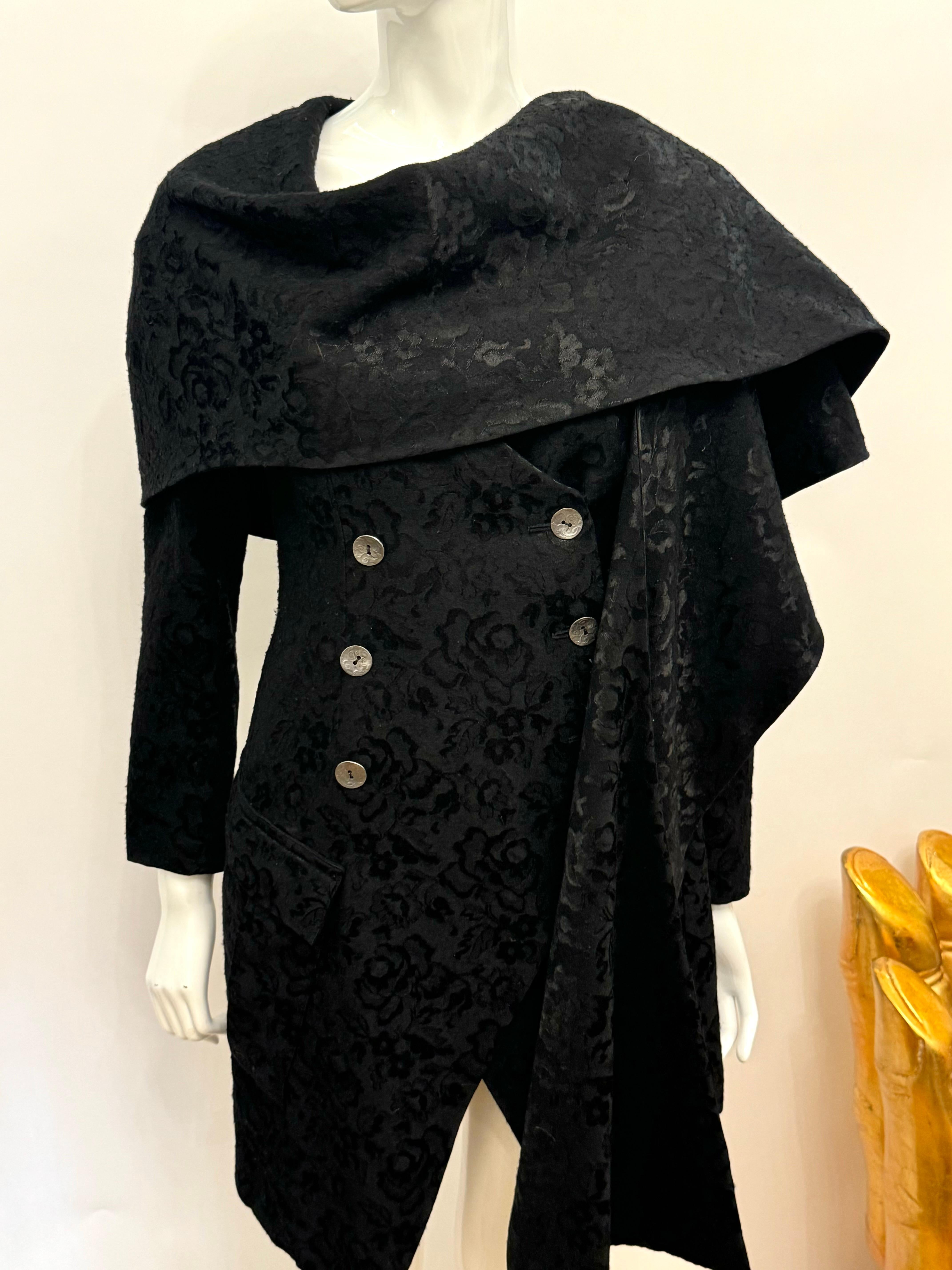 Christian Dior by John Galliano F/W 1998 rara chaqueta de pañuelo jaquard negro en venta 7