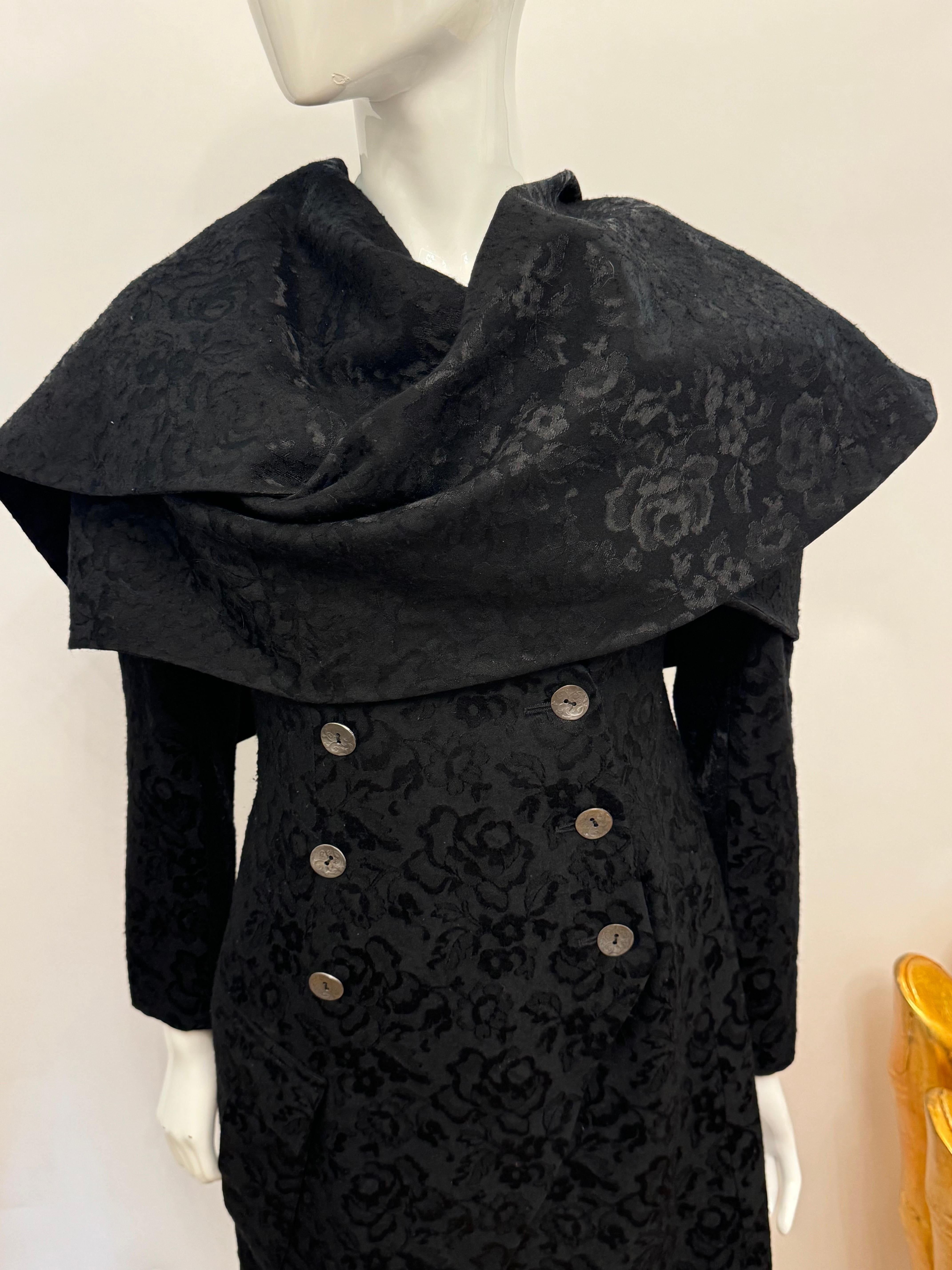 Christian Dior by John Galliano F/W 1998 rara chaqueta de pañuelo jaquard negro en venta 4