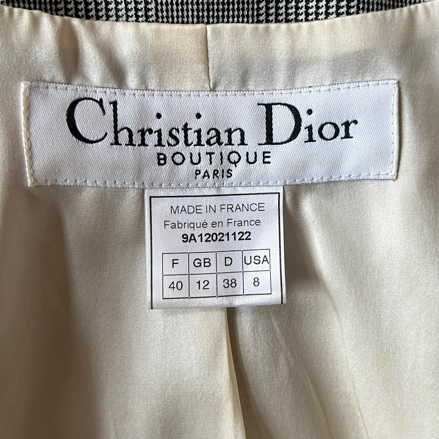Christian Galliano for Christian Dior A/I 1999 Giacca con cintura Principe di Galles in vendita 3