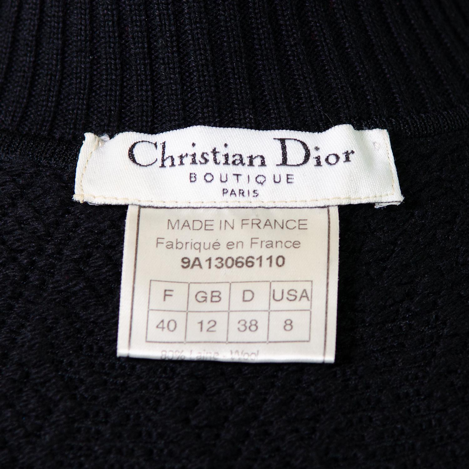 CHRISTIAN DIOR by JOHN GALLIANO F/W 1999 Textured Knit Dress FR40 For Sale 3