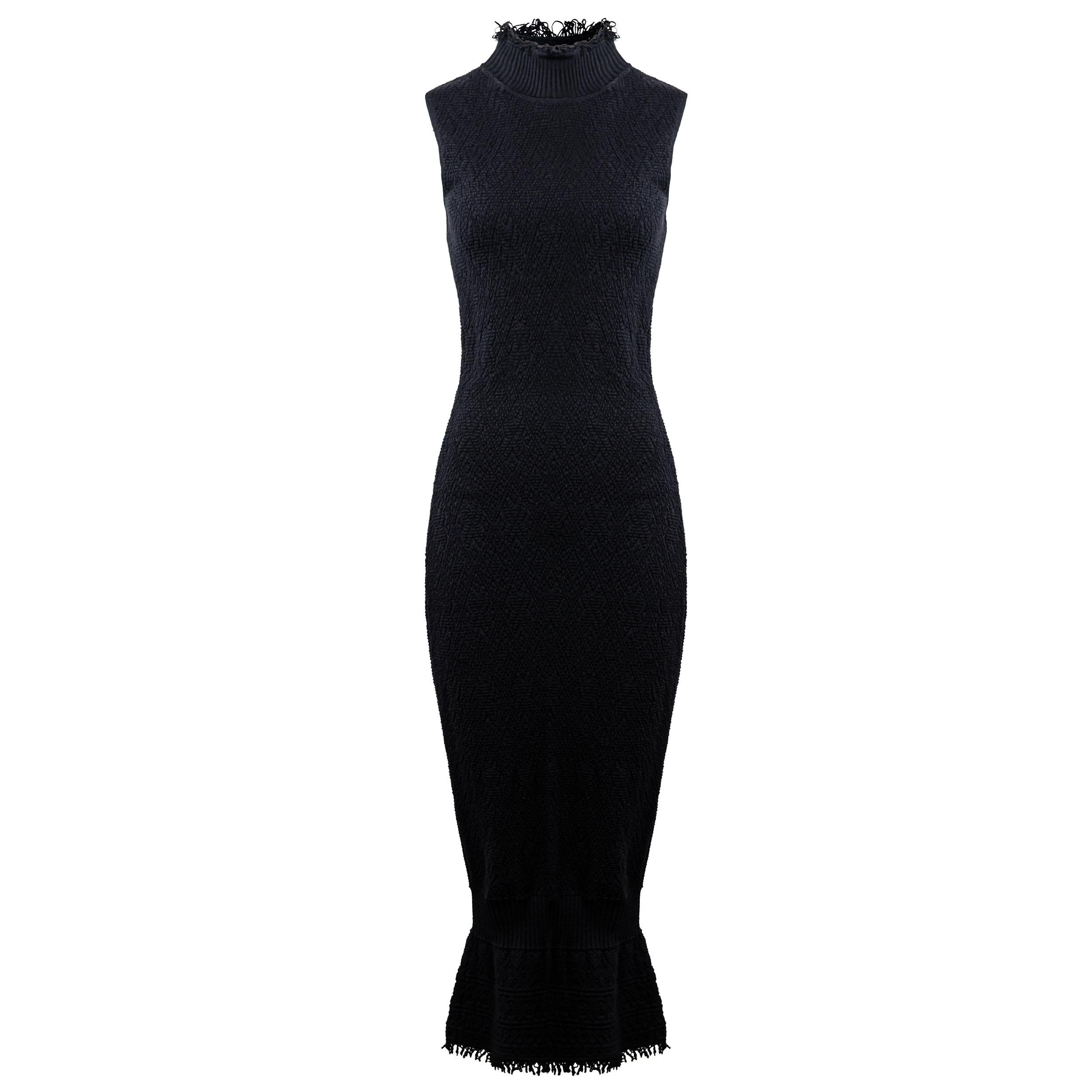 CHRISTIAN DIOR by JOHN GALLIANO F/W 1999 Textured Knit Dress FR40 For Sale