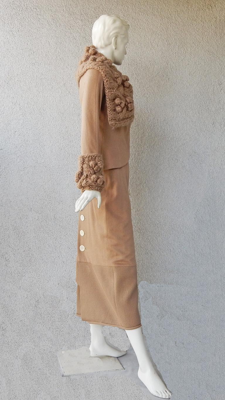 Christian Dior by John Galliano F/W 1999 Very Stylish Camel Cashmere Suit For Sale 1