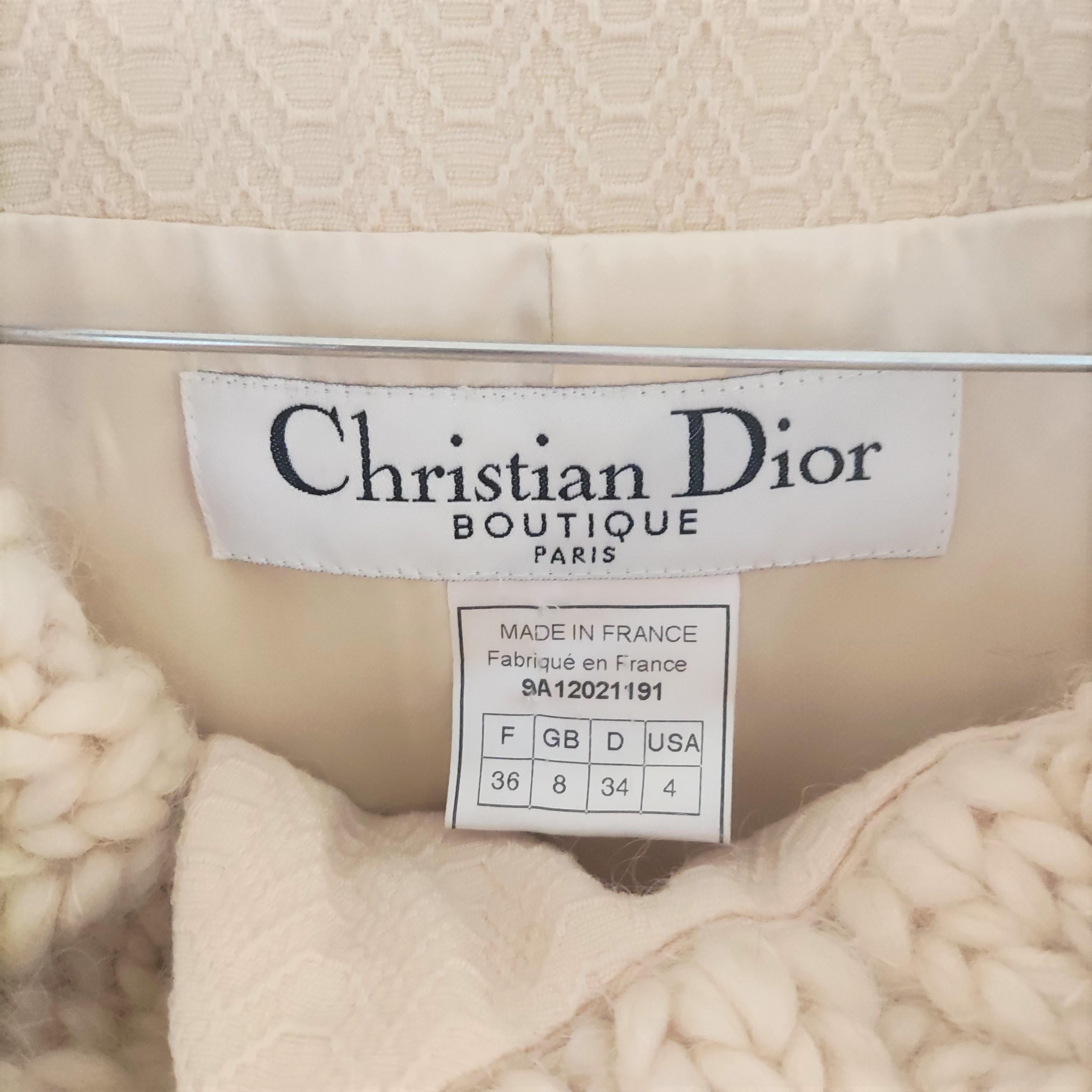 Christian Dior by John Galliano F/W 1999 Wool Knit Knitted Collar Blazer Jacket For Sale 6