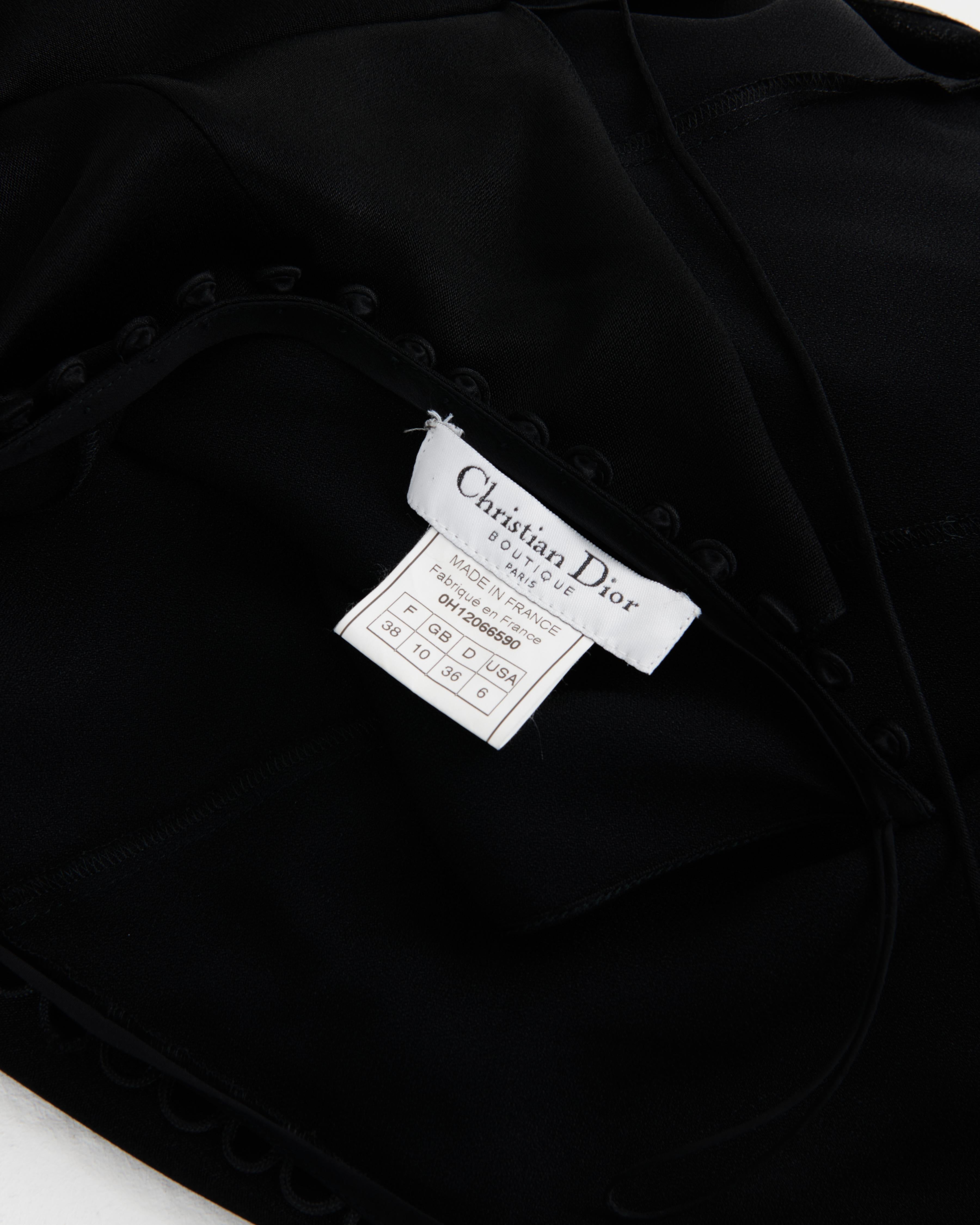 Christian Dior by John Galliano F/W 2000 Black bias-cut trained evening dress For Sale 6