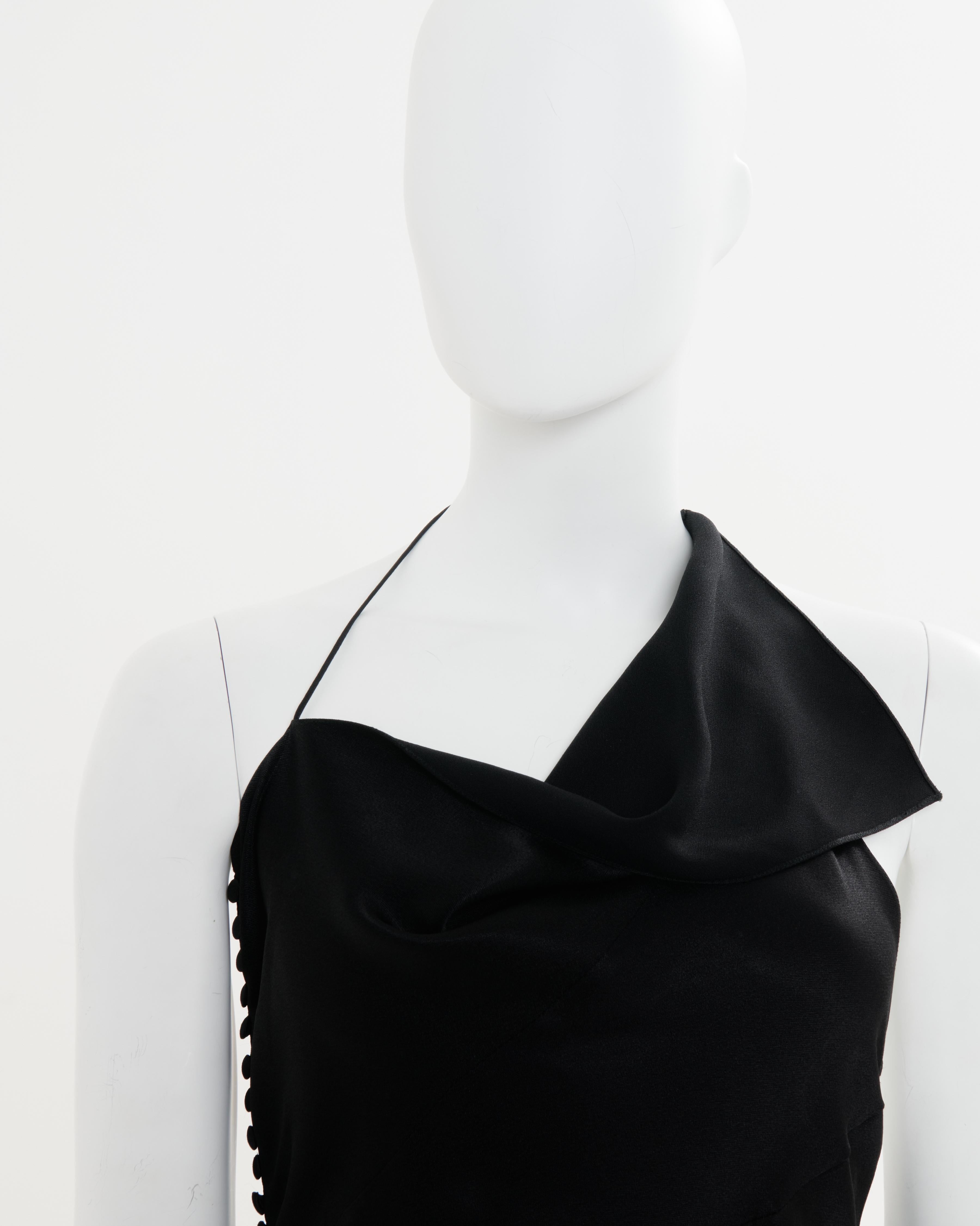 Christian Dior by John Galliano F/W 2000 Robe de soirée noire, coupée en biais et formée en vente 1