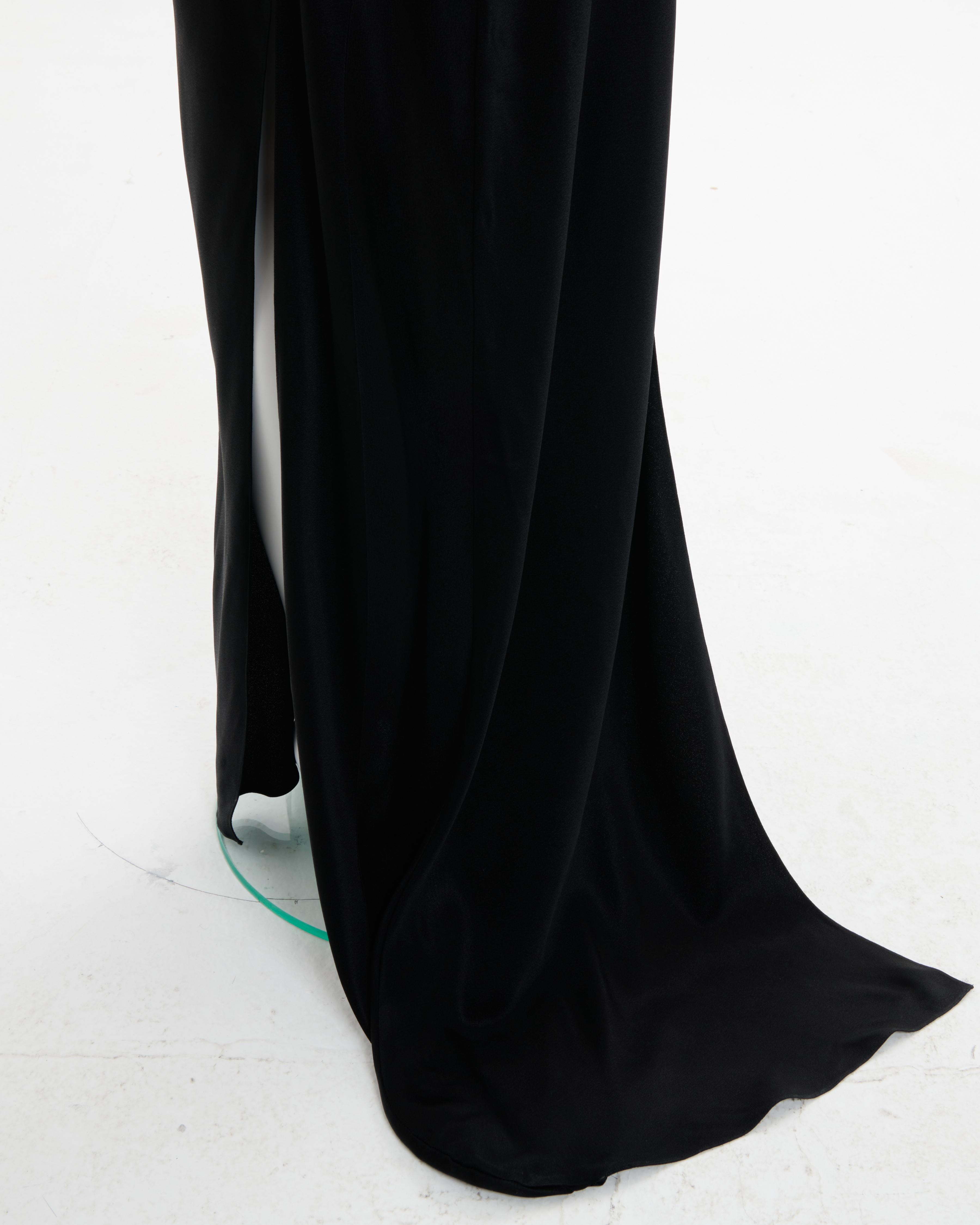 Christian Dior by John Galliano F/W 2000 Black bias-cut trained evening dress For Sale 3