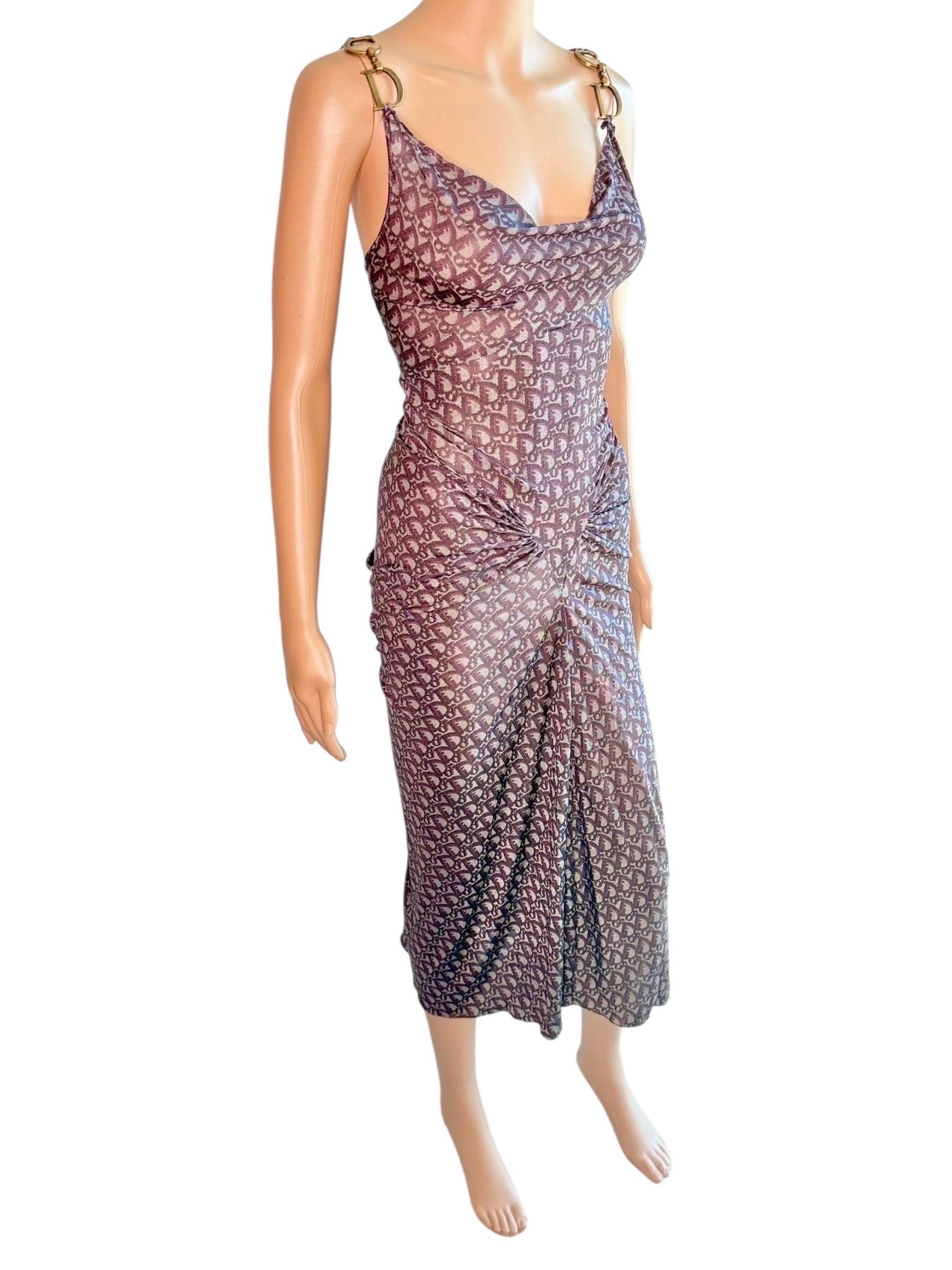 Christian Dior by John Galliano F/W 2000 Großes Logo Monogram Diorissimo Kleid im Angebot 6