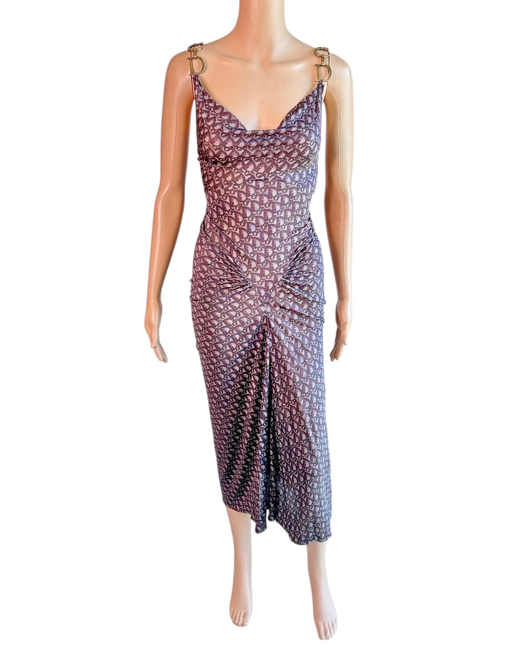 Christian Dior by John Galliano F/W 2000 Großes Logo Monogram Diorissimo Kleid im Angebot 8